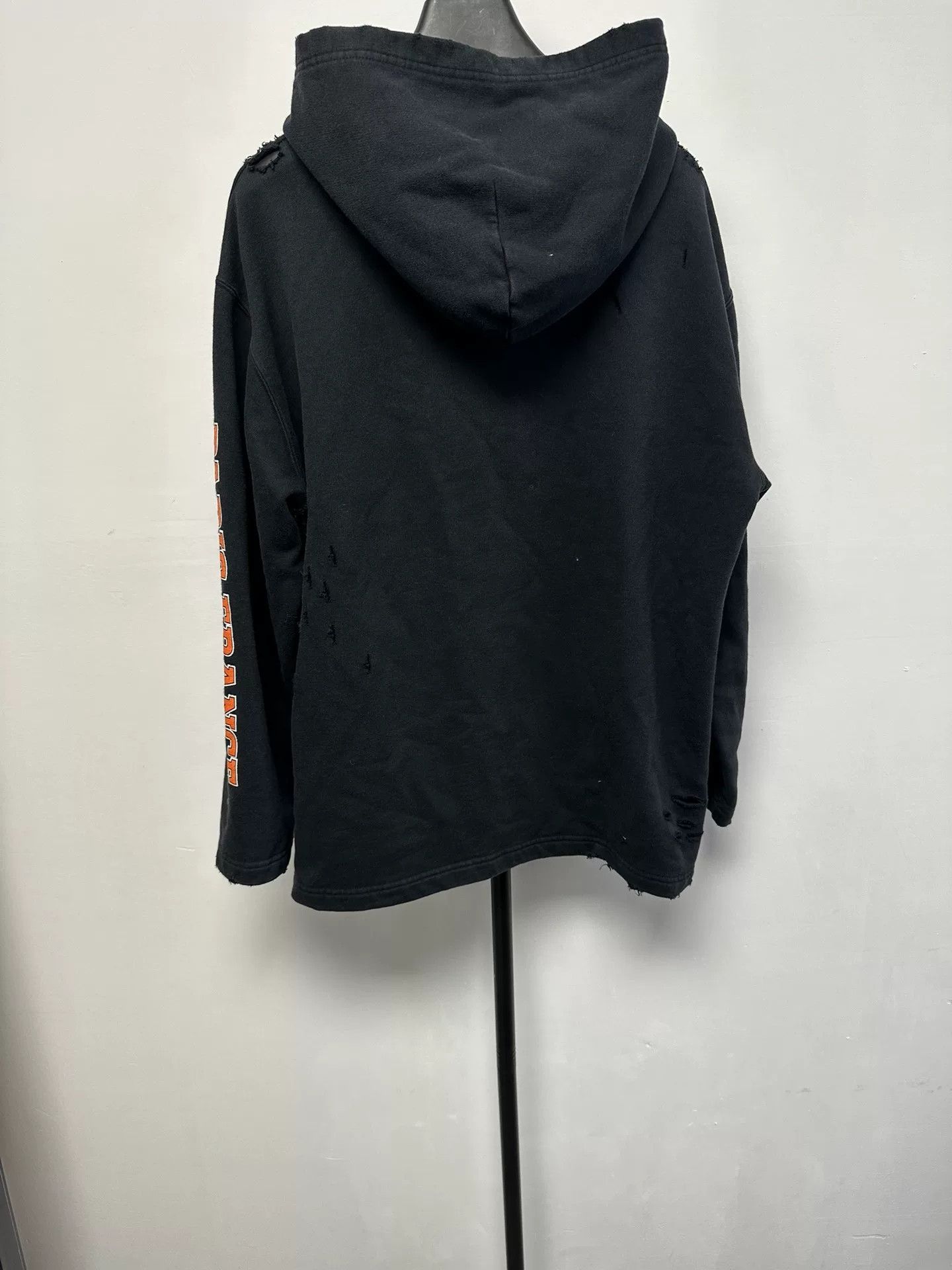 Balenciaga Balenciaga Logo Distressed Hoodie Size M Size US M / EU 48-50 / 2 - 3 Thumbnail