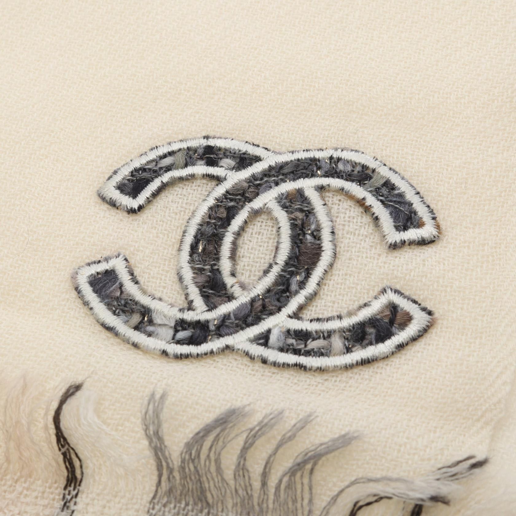 Chanel Chanel Chanel Cashmere Stole Textile Shawl DUTY FREE for USA Size ONE SIZE - 5 Thumbnail