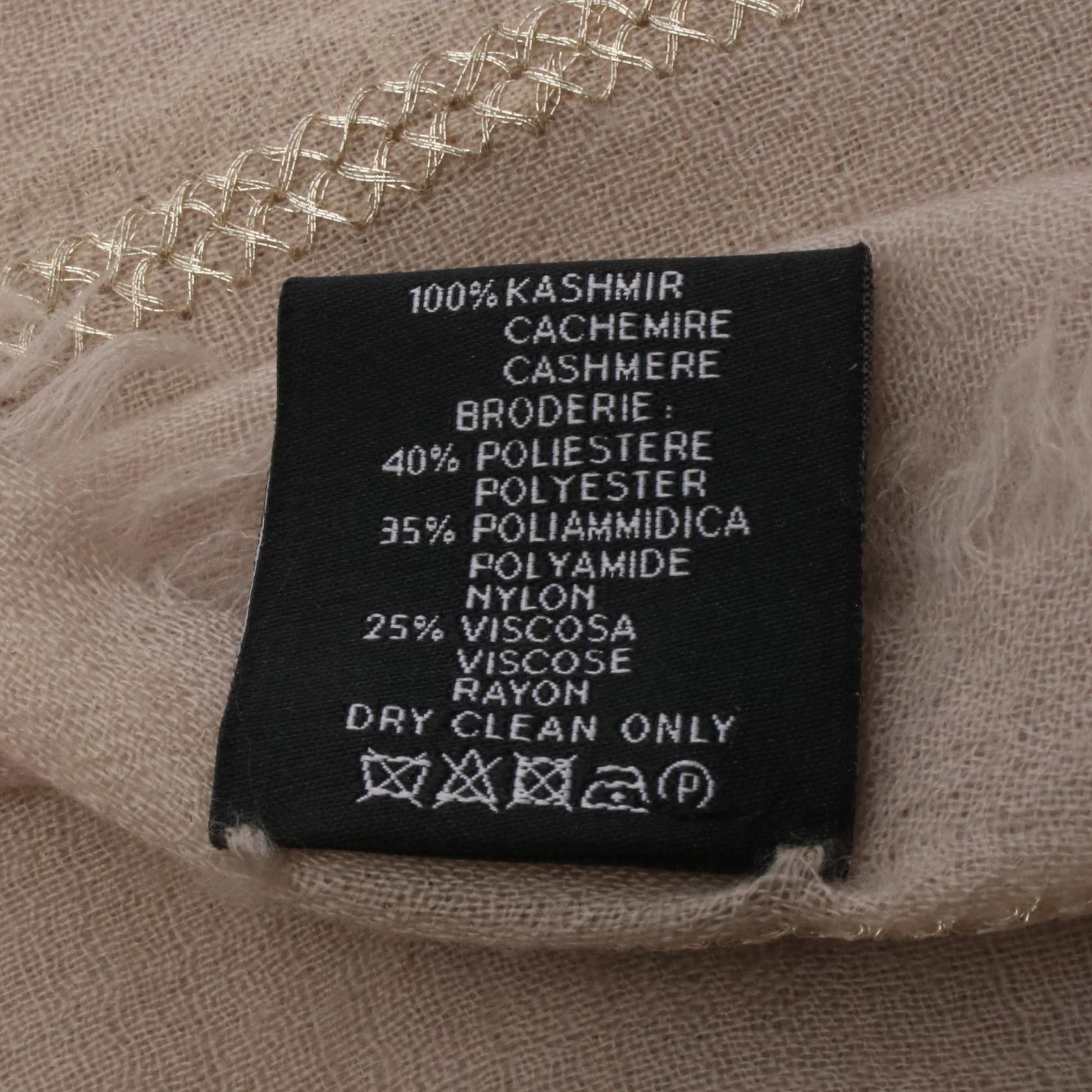 Chanel Chanel Chanel Coco Mark Cashmere Stole Textile Shawl DUTY FREE for USA Size ONE SIZE - 3 Thumbnail