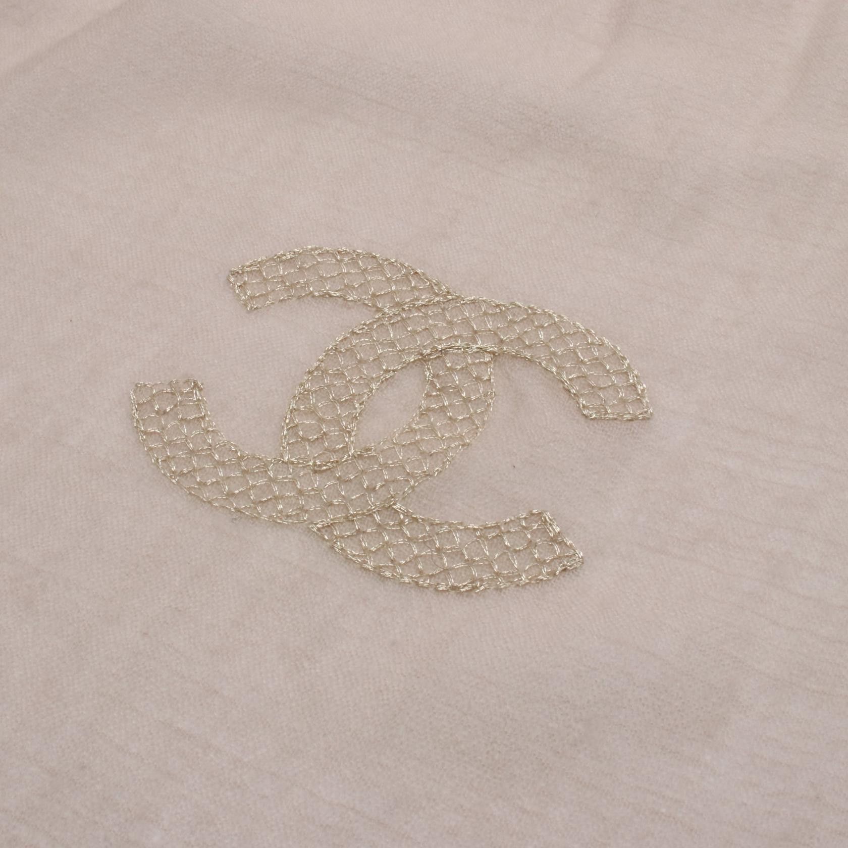 Chanel Chanel Chanel Coco Mark Cashmere Stole Textile Shawl DUTY FREE for USA Size ONE SIZE - 8 Thumbnail