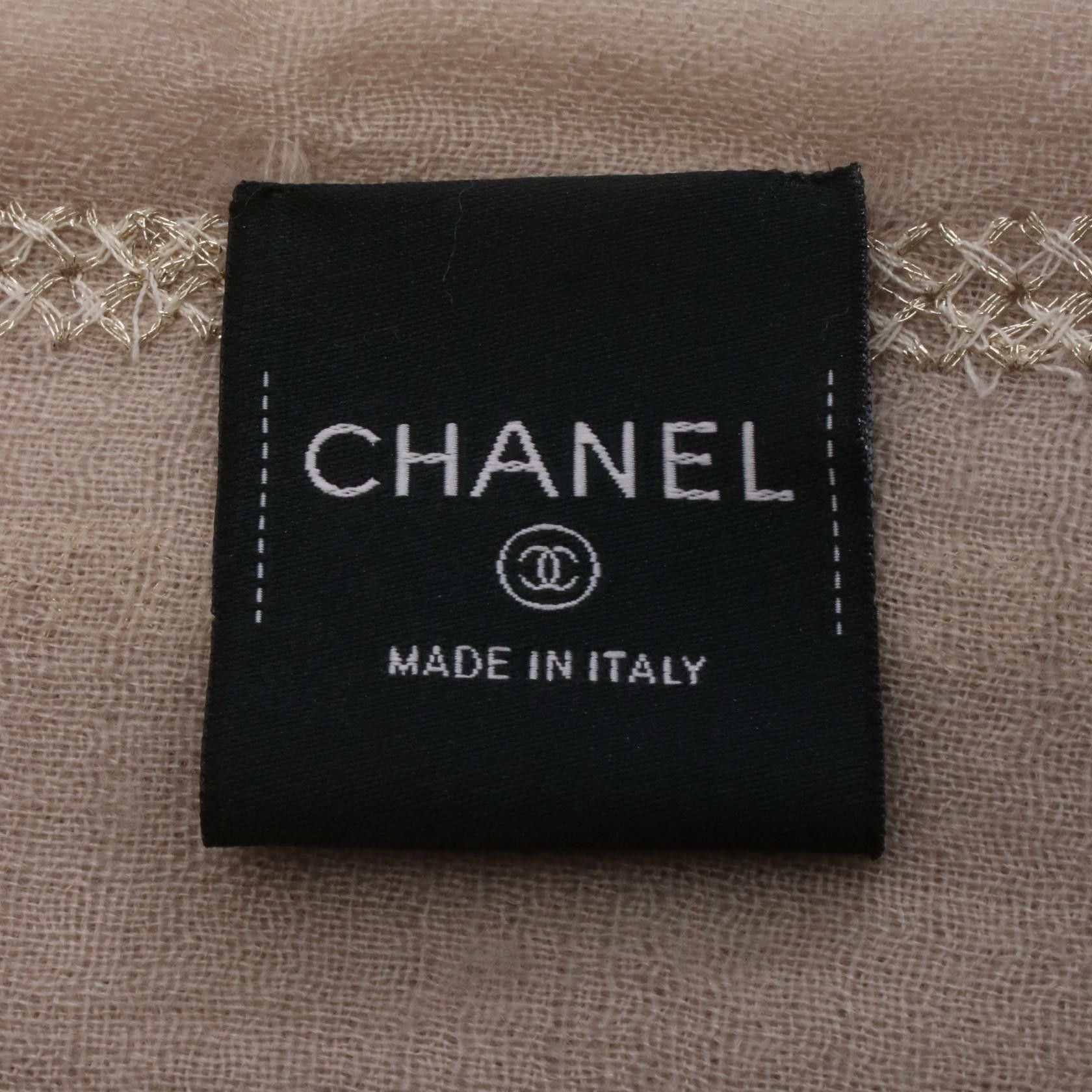 Chanel Chanel Chanel Coco Mark Cashmere Stole Textile Shawl DUTY FREE for USA Size ONE SIZE - 2 Thumbnail