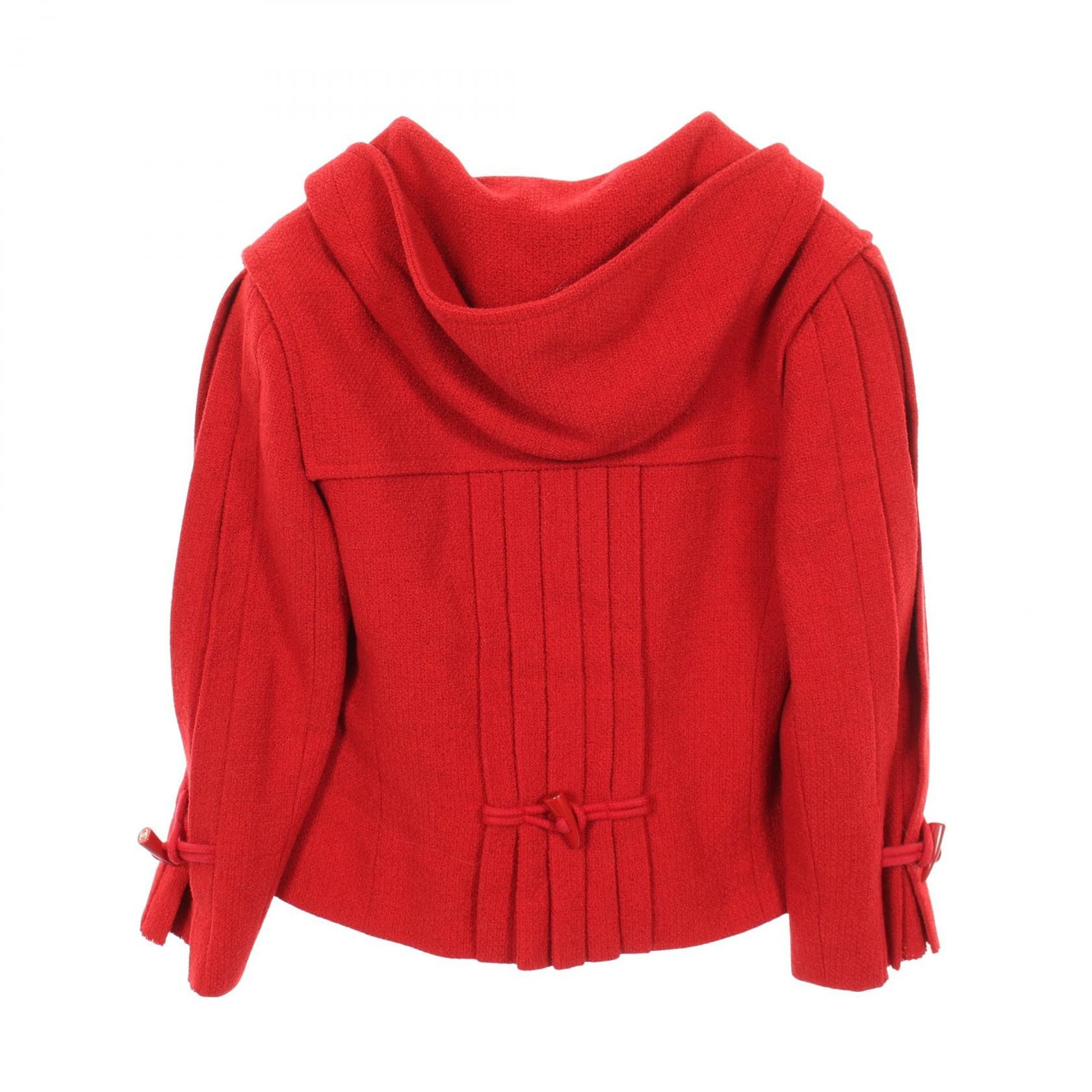 Chanel Chanel Chanel Wool Short Coat Textile Outerwear P29302V15218 DUTY FREE for USA Size ONE SIZE - 2 Thumbnail
