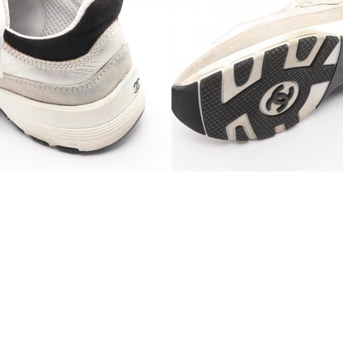 Chanel Chanel Chanel Coco Mark Leather Fabric Sneakers Leather Shoes G46609 DUTY FREE for USA Size ONE SIZE - 10 Thumbnail
