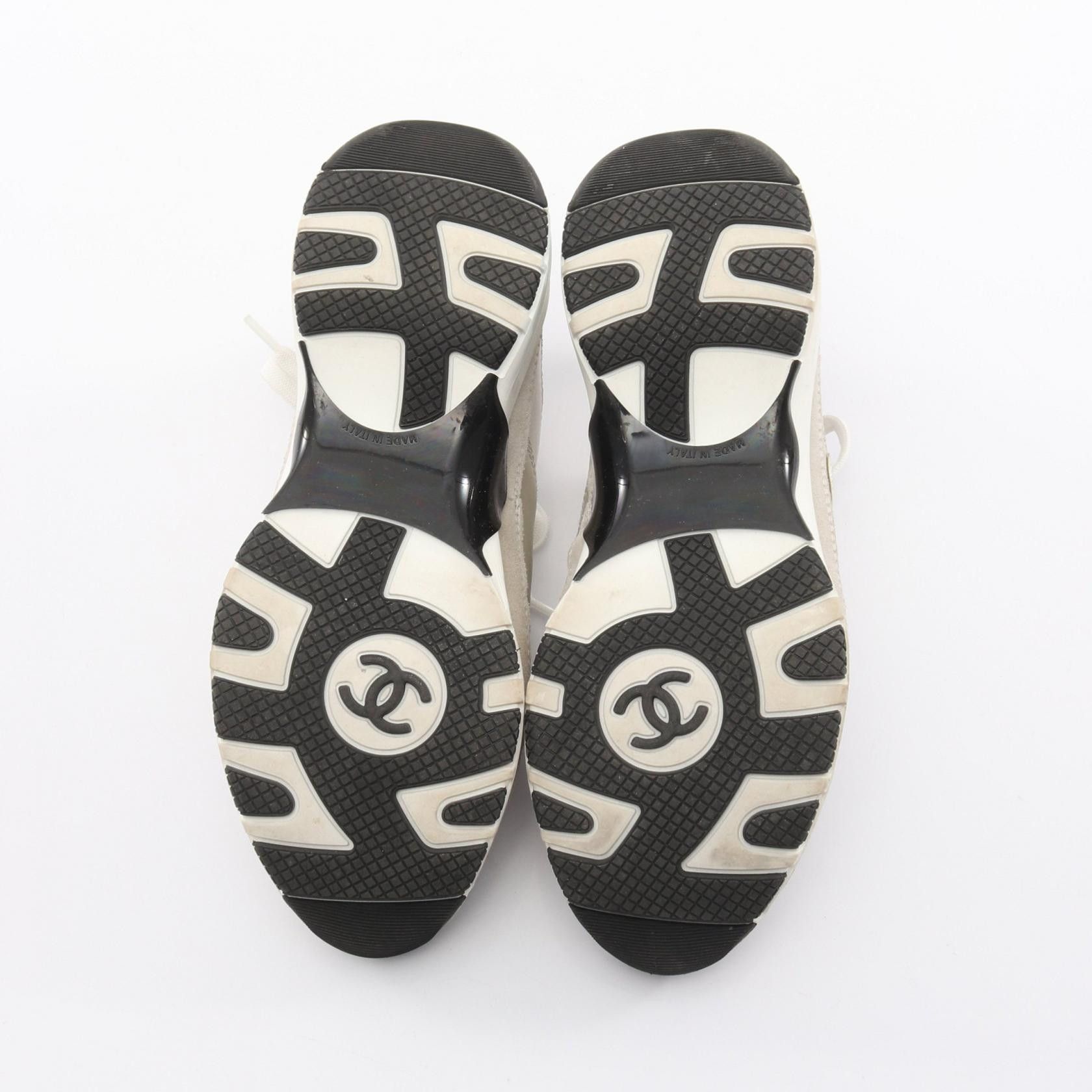 Chanel Chanel Chanel Coco Mark Leather Fabric Sneakers Leather Shoes G46609 DUTY FREE for USA Size ONE SIZE - 4 Thumbnail