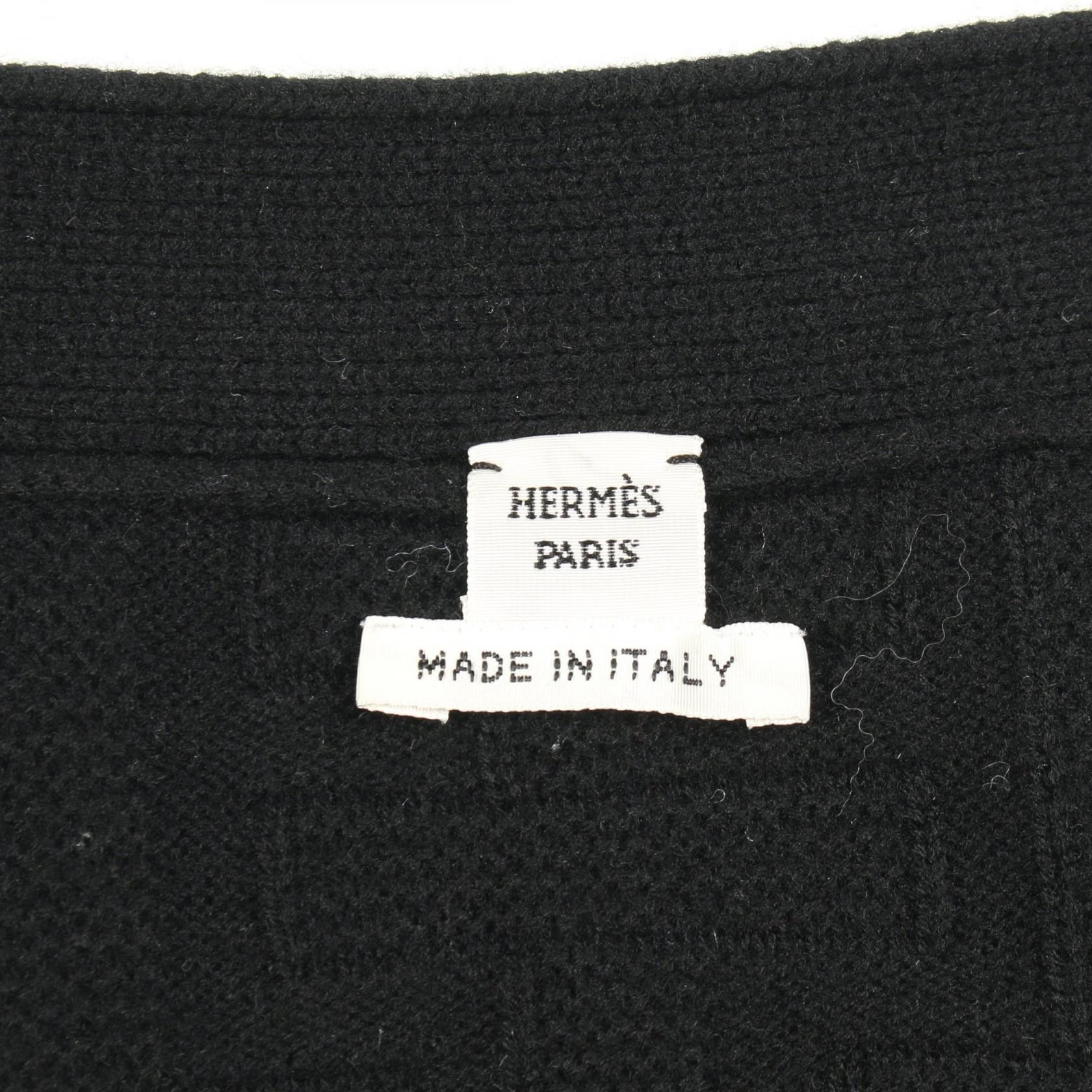 Hermes Hermes Hermes H Pattern Wool Cardigan Textile Tops DUTY FREE for USA Size ONE SIZE - 3 Thumbnail