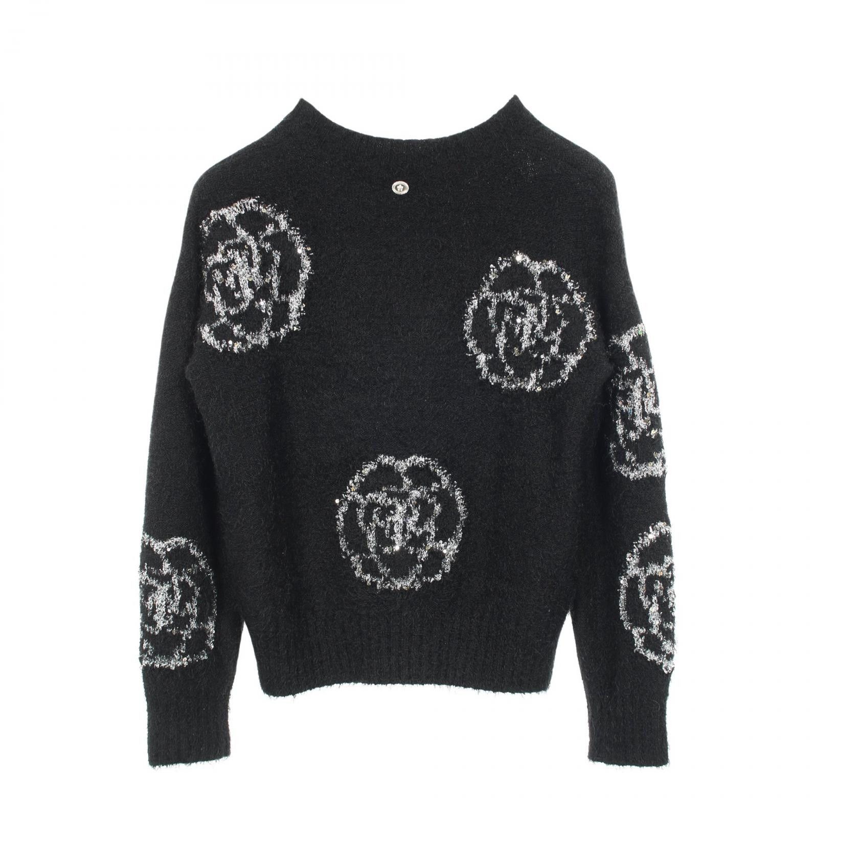 Chanel Chanel CHANEL Camellia Silk Cashmere Wool Knit Top Textile Tops DUTY FREE for USA Size ONE SIZE - 2 Thumbnail