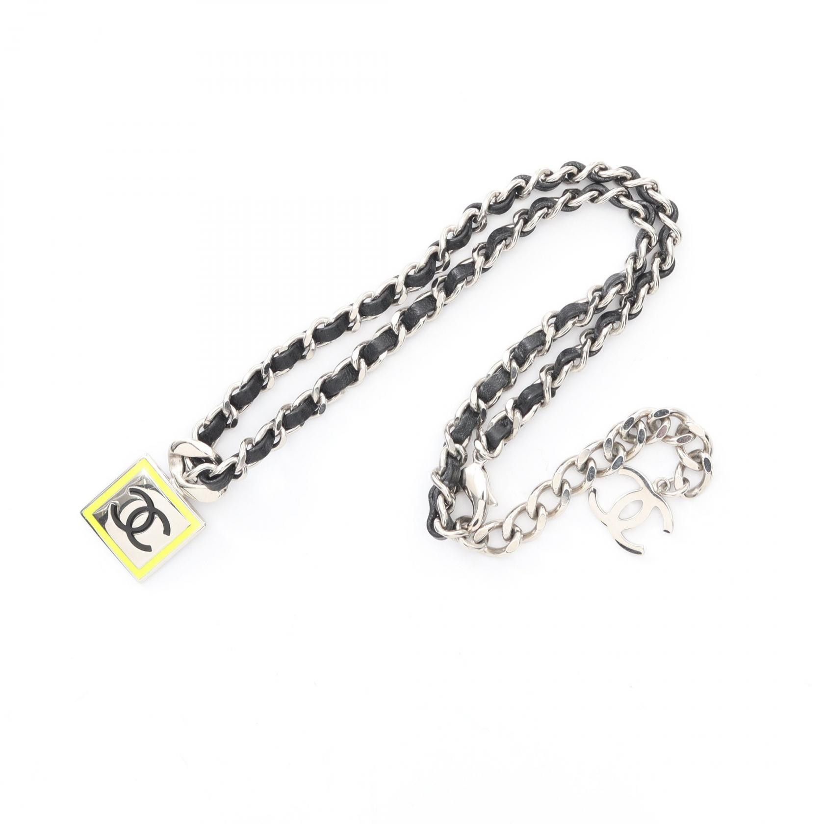 Chanel Chanel CHANEL Coco Mark Leather Stainless Steel Necklace Leather Necklace DUTY FREE for USA Size ONE SIZE - 3 Thumbnail