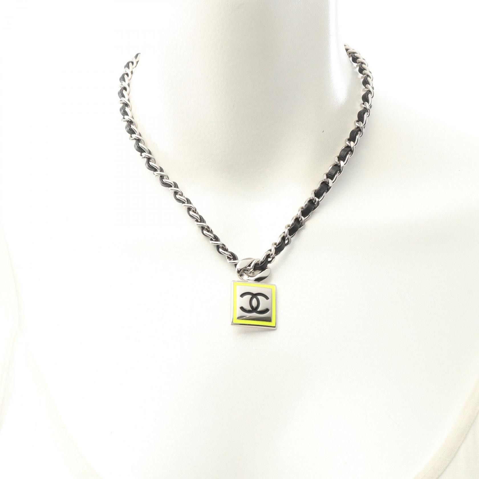 Chanel Chanel CHANEL Coco Mark Leather Stainless Steel Necklace Leather Necklace DUTY FREE for USA Size ONE SIZE - 6 Thumbnail