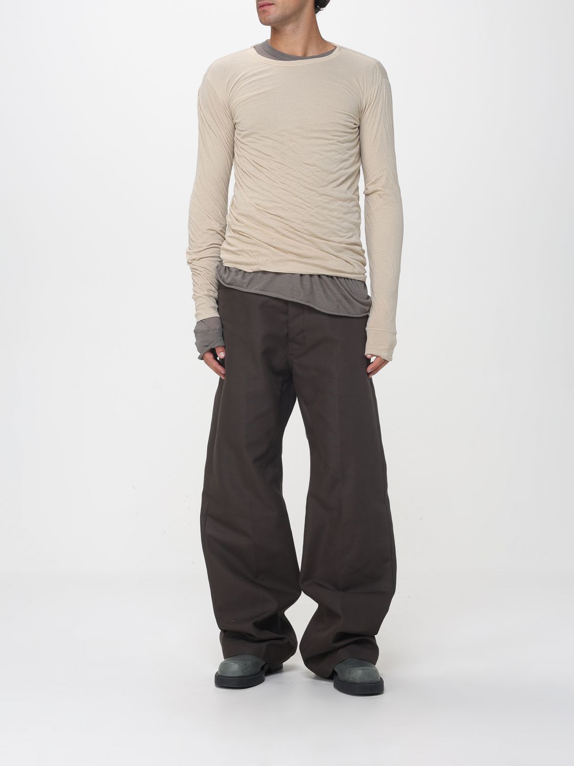 Rick Owens Rick Owens T-Shirt Men Beige Size US XL / EU 56 / 4 - 2 Thumbnail