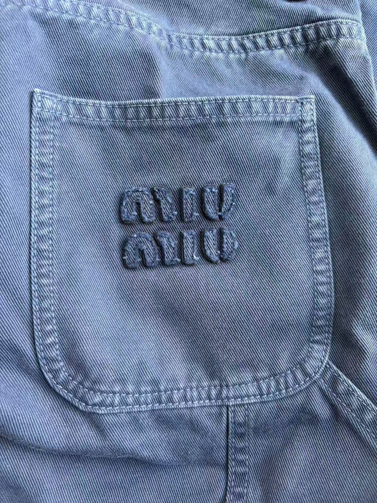 Miu Miu Miu Miu Embroidered Logo Gabardine Pants Size it_40 Size 27" / US 4 / IT 40 - 4 Thumbnail