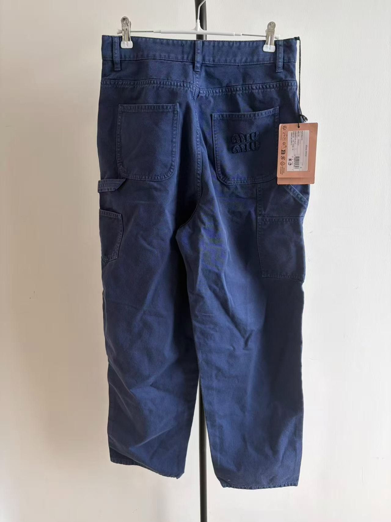 Miu Miu Miu Miu Embroidered Logo Gabardine Pants Size it_40 Size 27" / US 4 / IT 40 - 3 Thumbnail