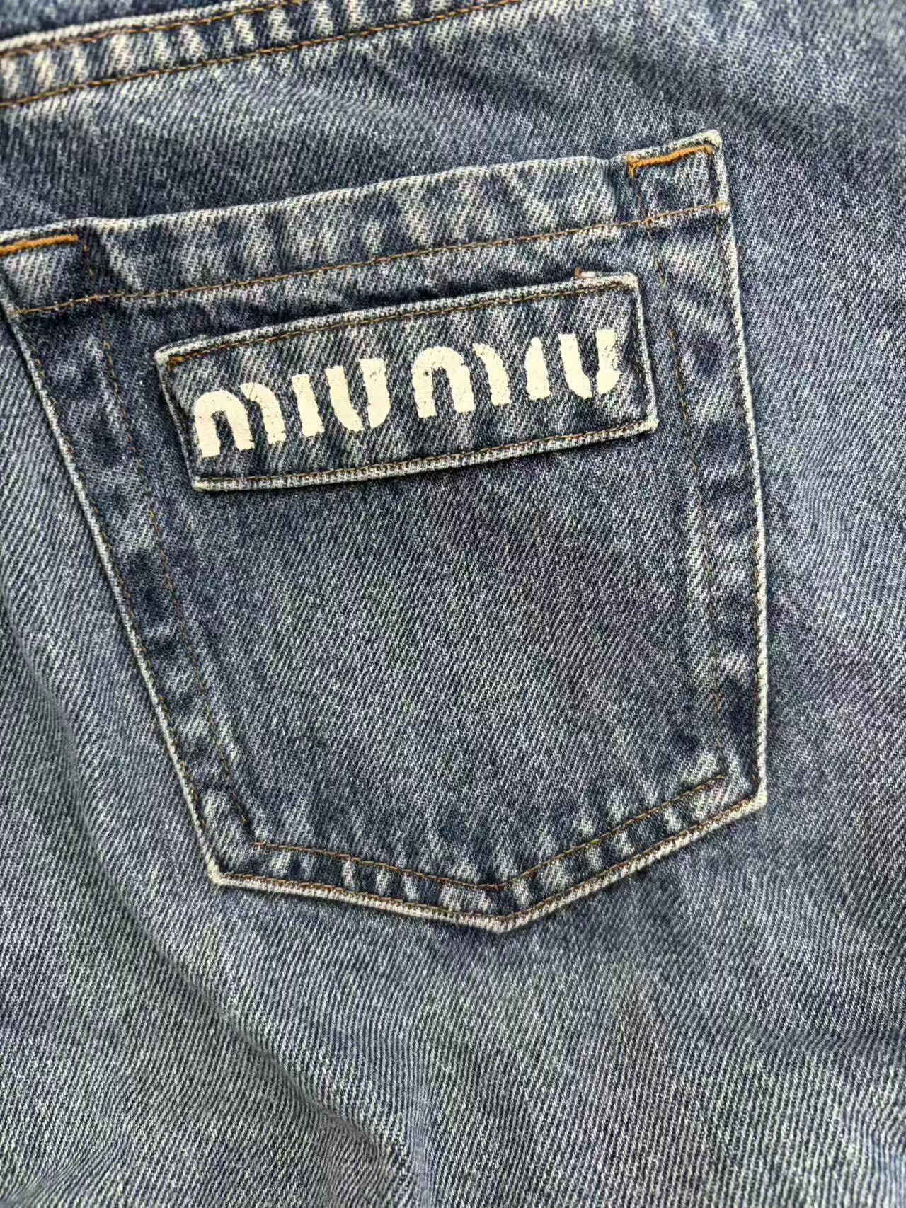 Miu Miu Miu Miu Washed Denim Jeans 27 Size 27" / US 4 / IT 40 - 4 Thumbnail