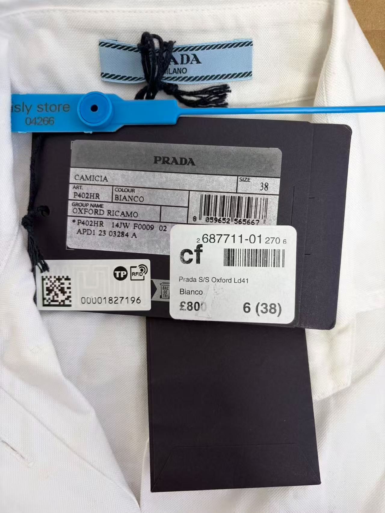 Prada Prada Logo Oxford Sleeveless Shirt Size 38 Size XS / US 0-2 / IT 36-38 - 6 Thumbnail