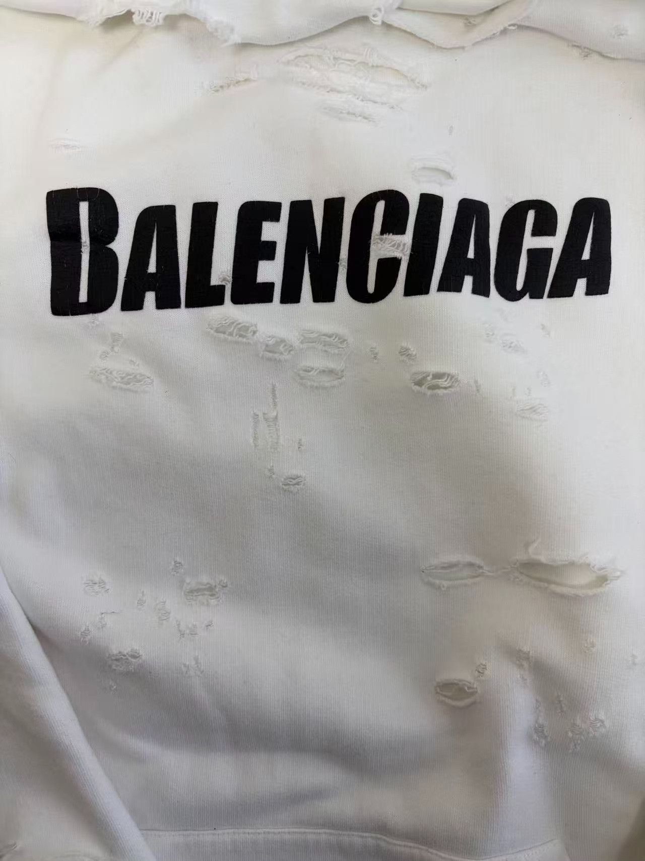 Balenciaga Balenciaga Distressed Caps Logo Hoodie Size S Size US S / EU 44-46 / 1 - 4 Thumbnail