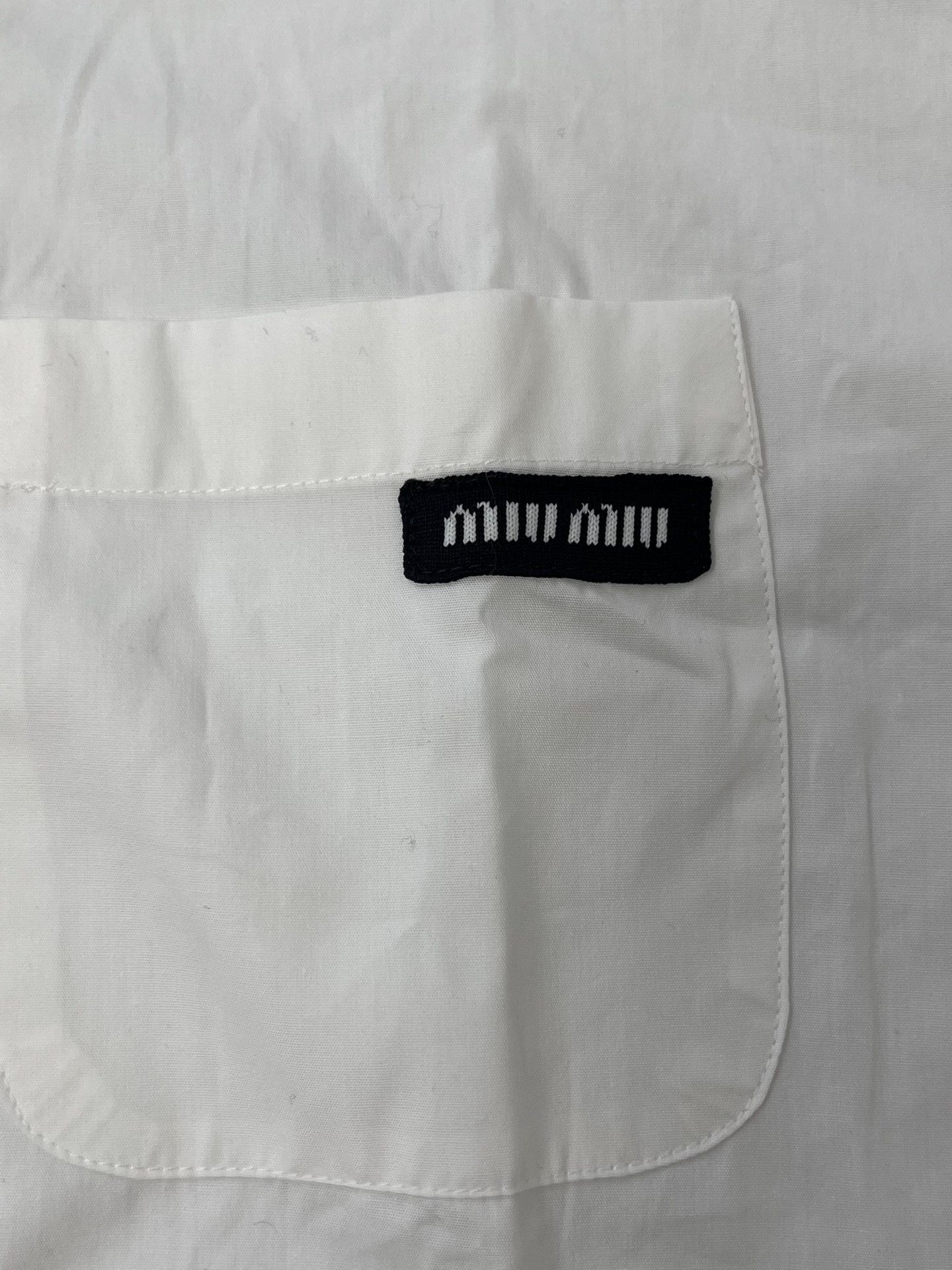 Miu Miu Miu Miu Poplin Logo Pocket Shirt Size 36 Size XS / US 0-2 / IT 36-38 - 6 Thumbnail