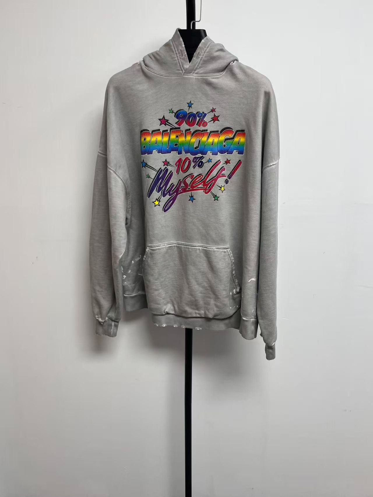 Balenciaga Balenciaga Distressed Rainbow Graphic Hoodie 1 Size S / US 4 / IT 40 - 2 Thumbnail