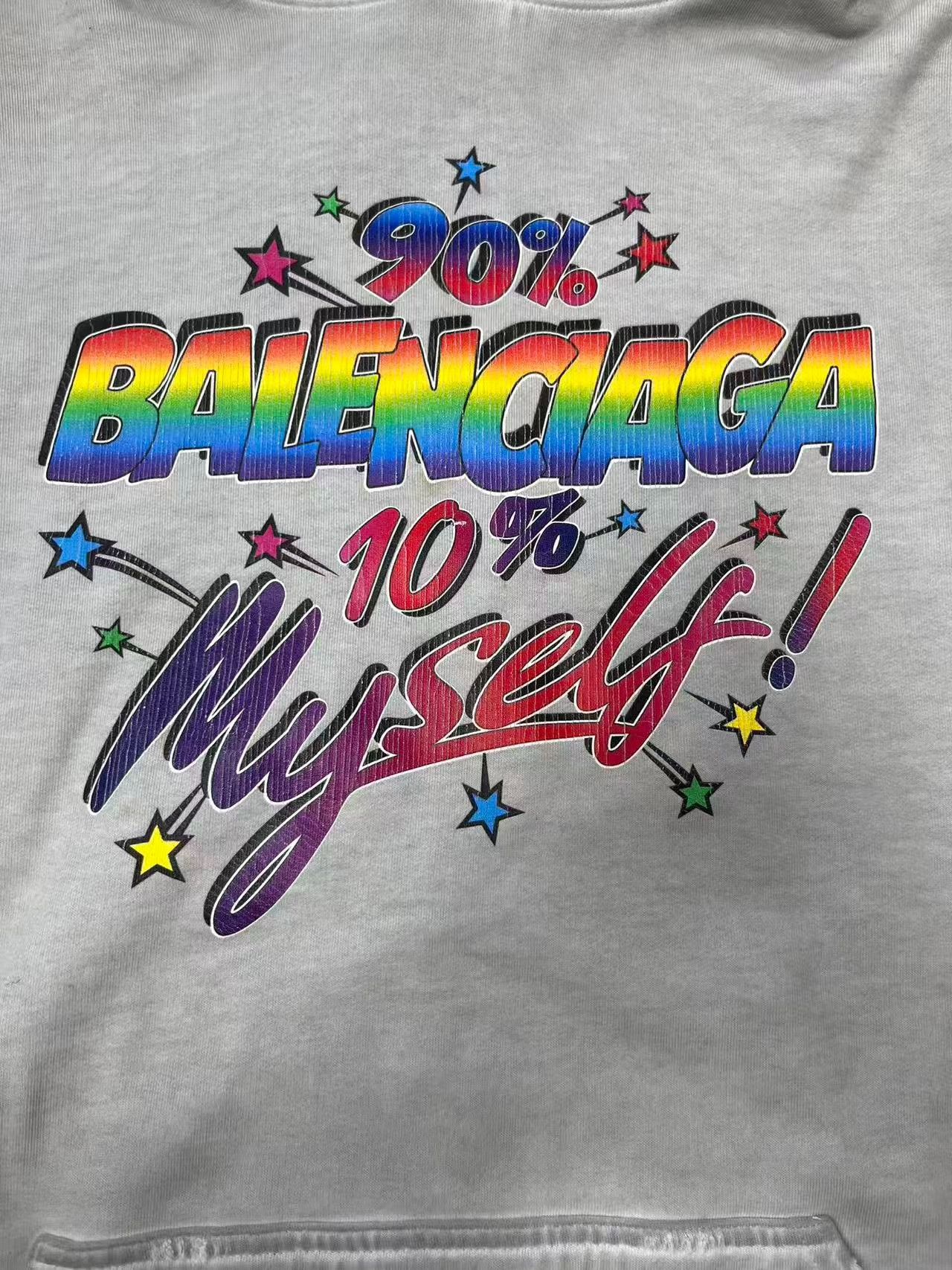 Balenciaga Balenciaga Distressed Rainbow Graphic Hoodie 1 Size S / US 4 / IT 40 - 4 Thumbnail