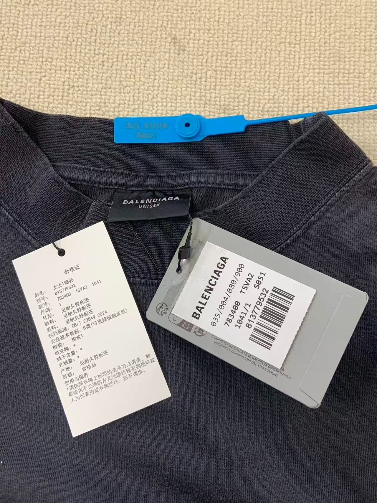 Balenciaga Balenciaga Distressed Logo Long Sleeve Shirt Size 1 Size US S / EU 44-46 / 1 - 6 Thumbnail