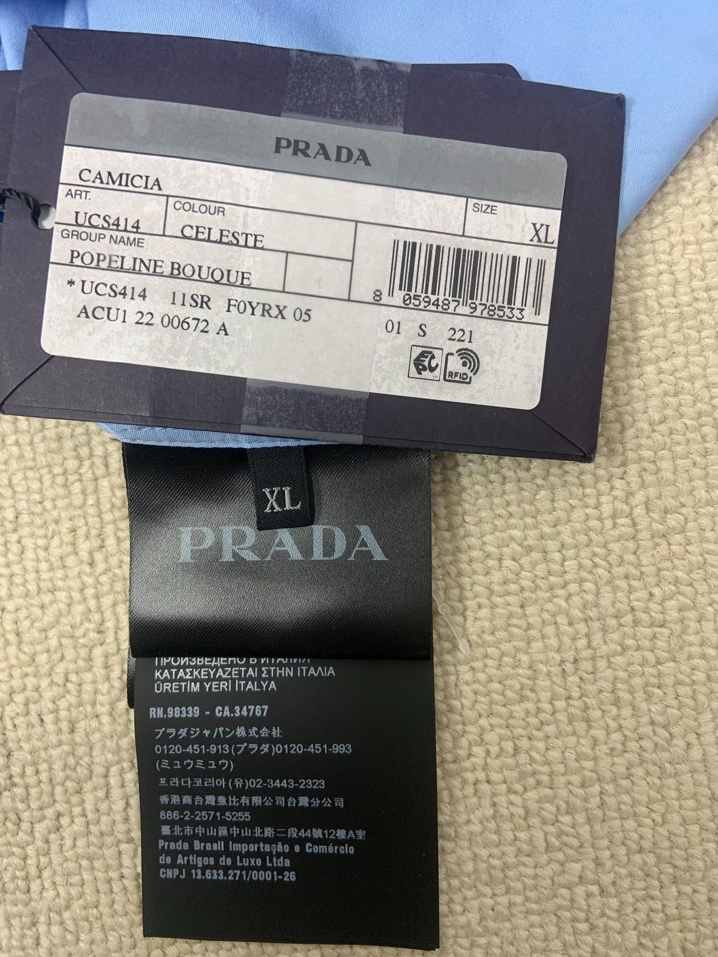 Prada Prada Graphic Print Poplin Short Sleeve Shirt XL Size US XL / EU 56 / 4 - 6 Thumbnail