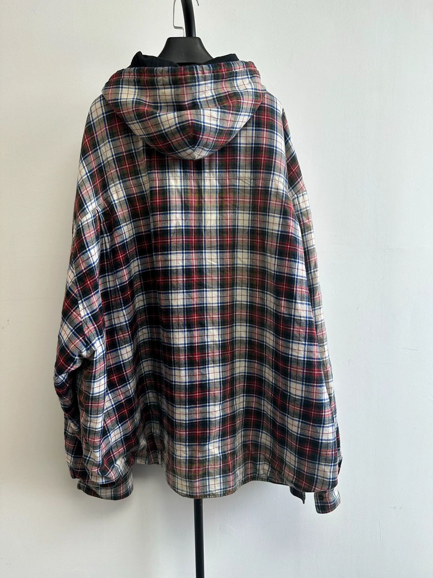 Balenciaga Balenciaga Plaid Hooded Padded Shirt Jacket US L Size US L / EU 52-54 / 3 - 3 Thumbnail