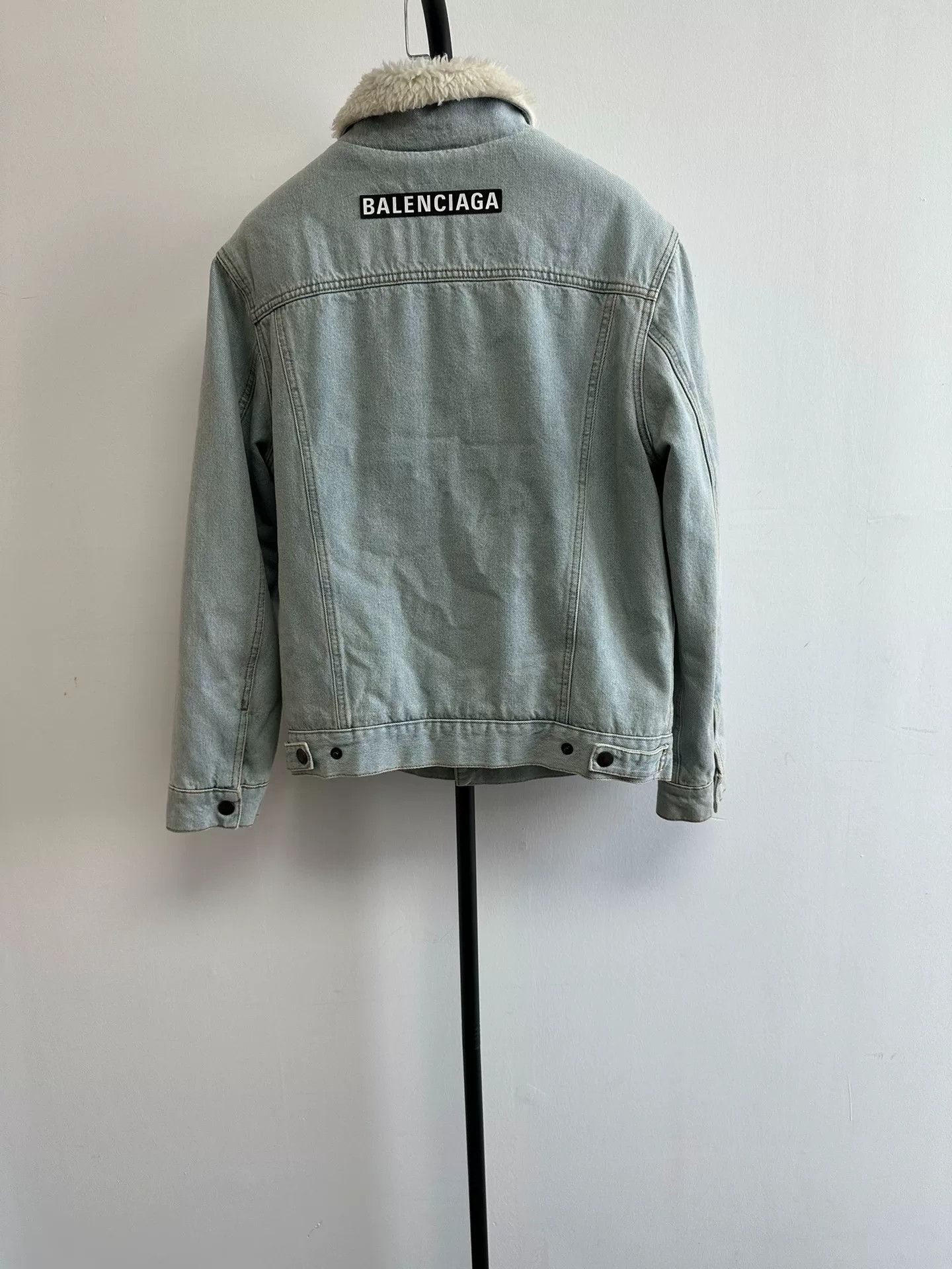 Balenciaga Balenciaga Fleece Collar Denim Jacket 34 Size XS / US 0-2 / IT 36-38 - 3 Thumbnail