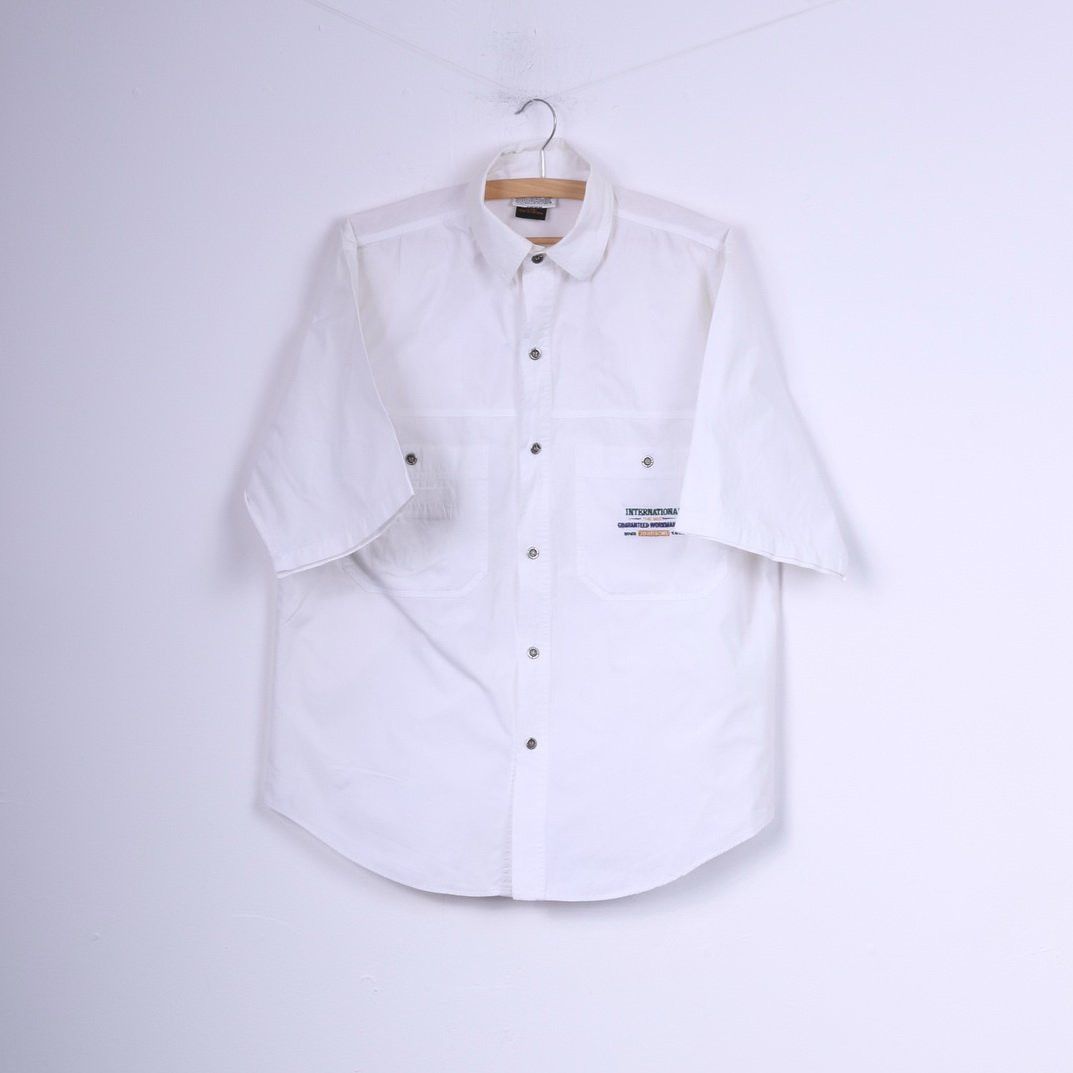 Jordache × Vintage Jordache Jeanswear Mens S Casual Shirt White Vintage 10920 Size US S / EU 44-46 / 1 - 1 Thumbnail