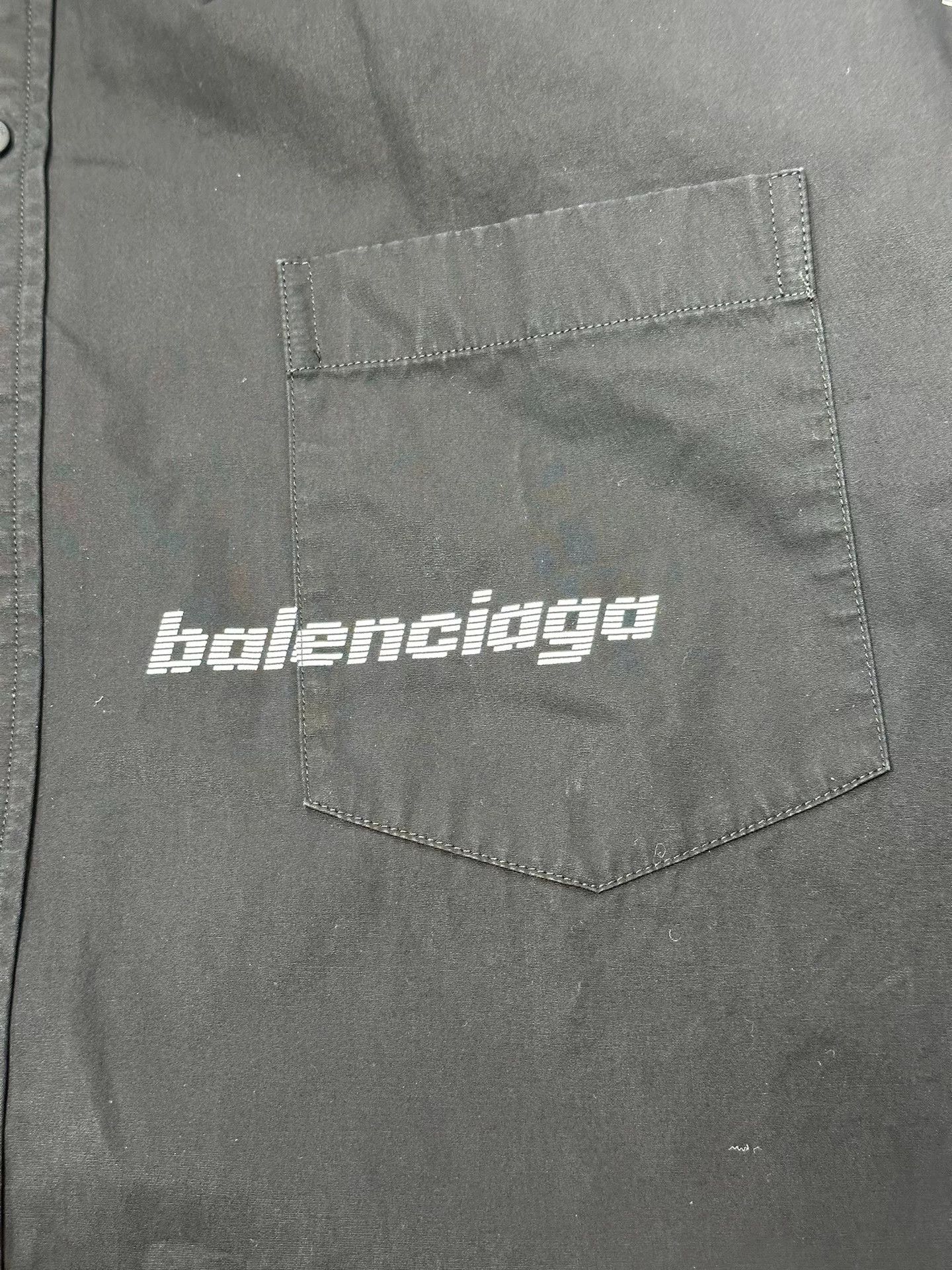 Balenciaga Balenciaga All-Over Logo Print Shirt Size 39 Size US M / EU 48-50 / 2 - 4 Thumbnail