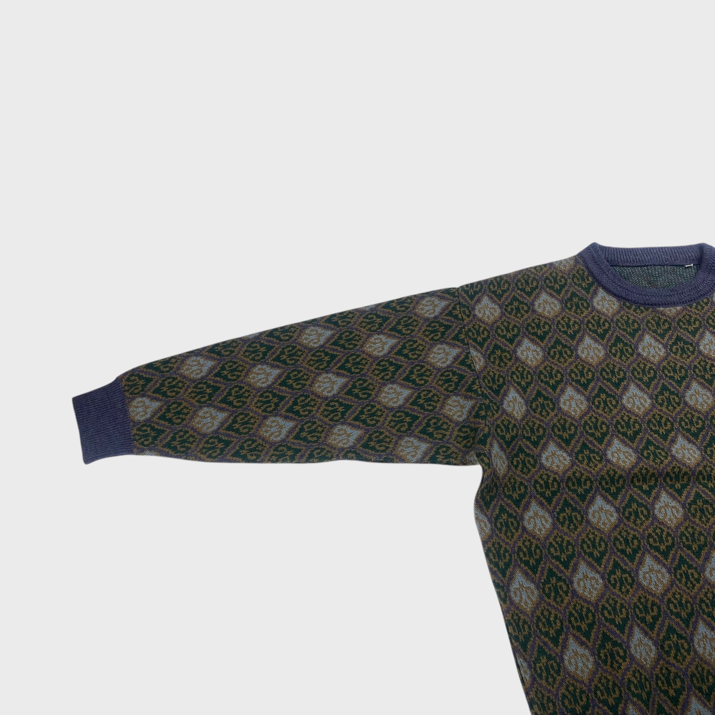Vintage unknown All-Over Print Knit Sweater Size L Size US L / EU 52-54 / 3 - 3 Thumbnail