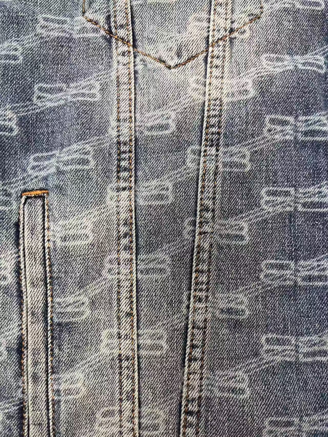 Balenciaga Balenciaga All-Over Logo Denim Jacket Size M Size US M / EU 48-50 / 2 - 4 Thumbnail