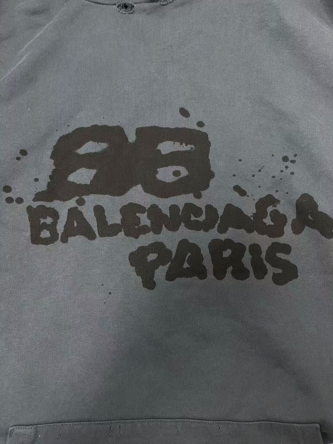 Balenciaga Balenciaga BB Logo Printed Hoodie Blue Size M Size US M / EU 48-50 / 2 - 4 Thumbnail
