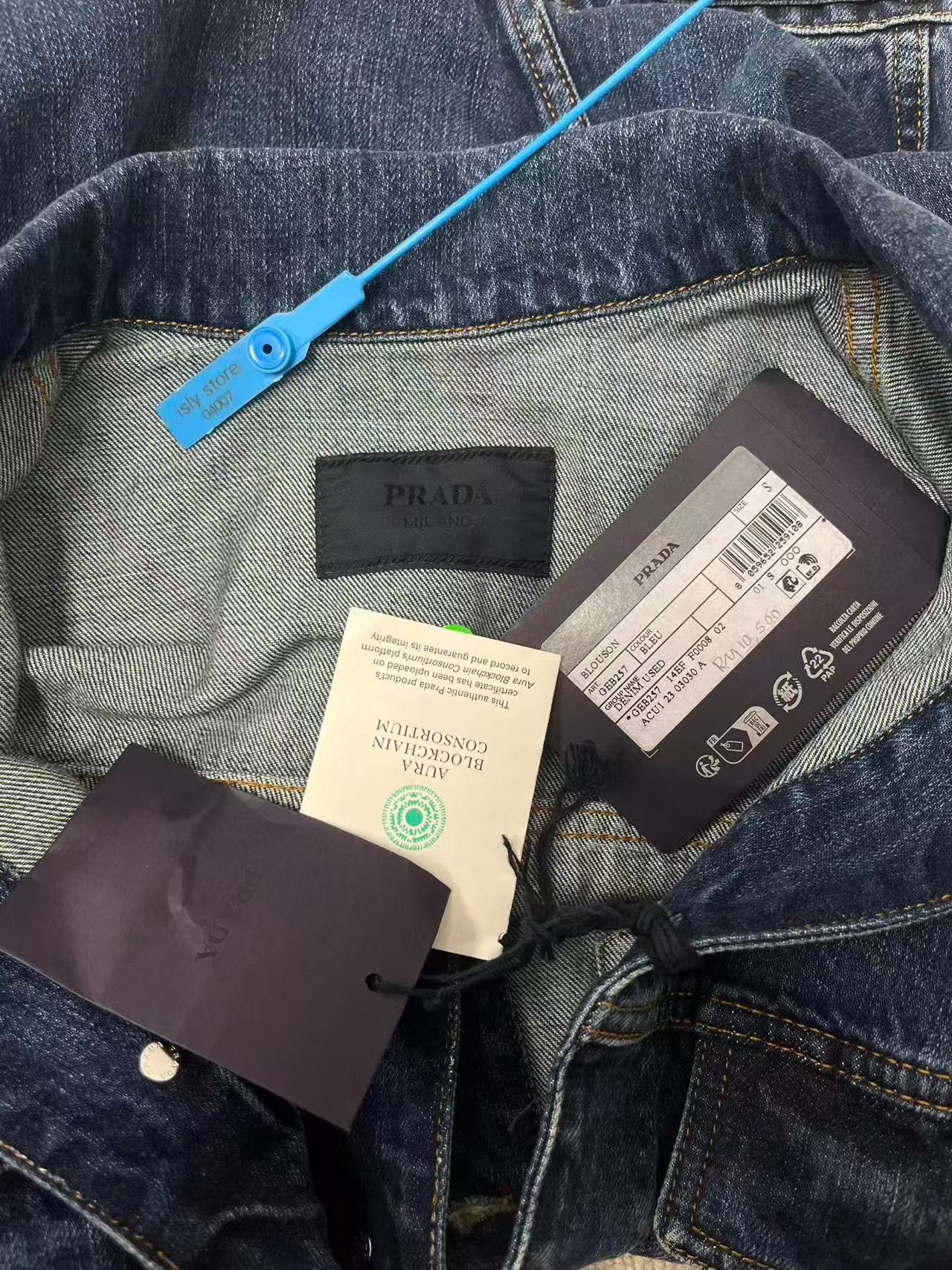 Prada Prada Washed Denim Jacket Size S Size US S / EU 44-46 / 1 - 6 Thumbnail