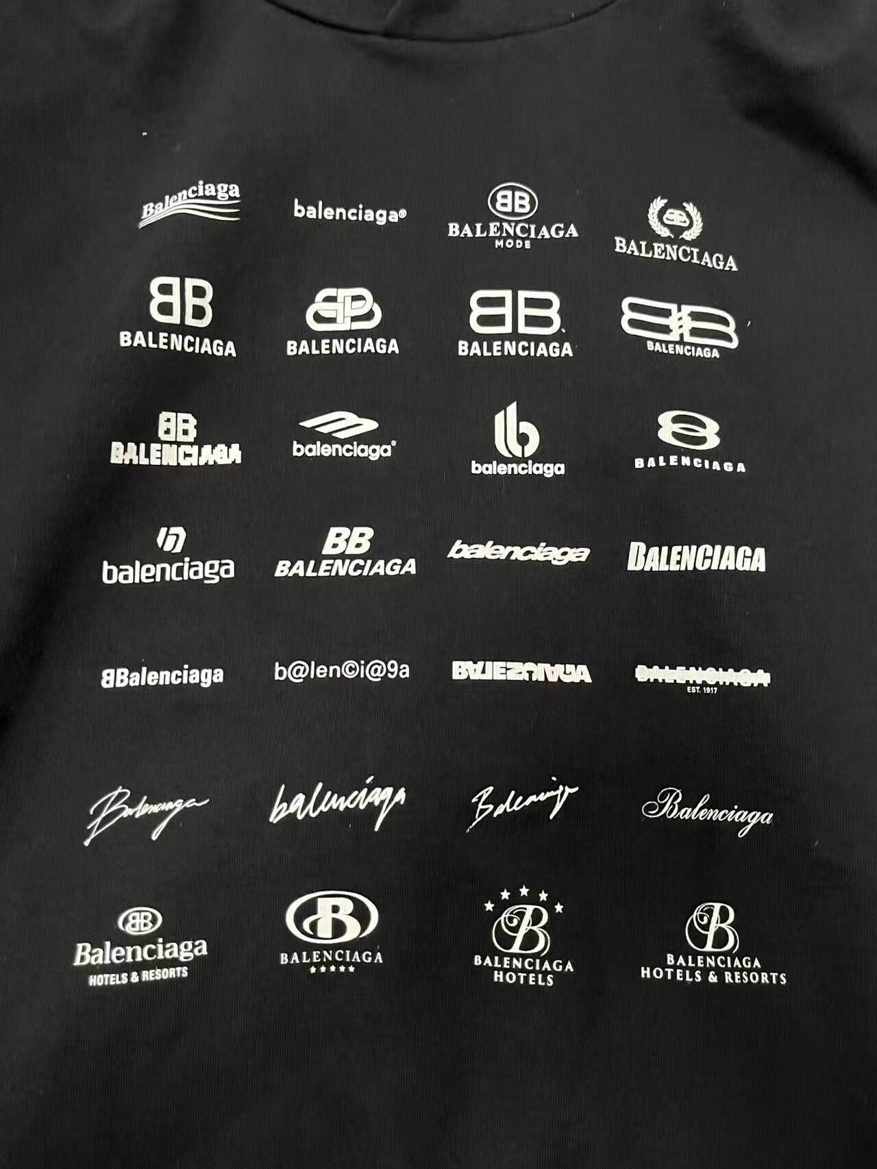 Balenciaga Balenciaga Multi Logo Print Hoodie Size M Size US M / EU 48-50 / 2 - 4 Thumbnail
