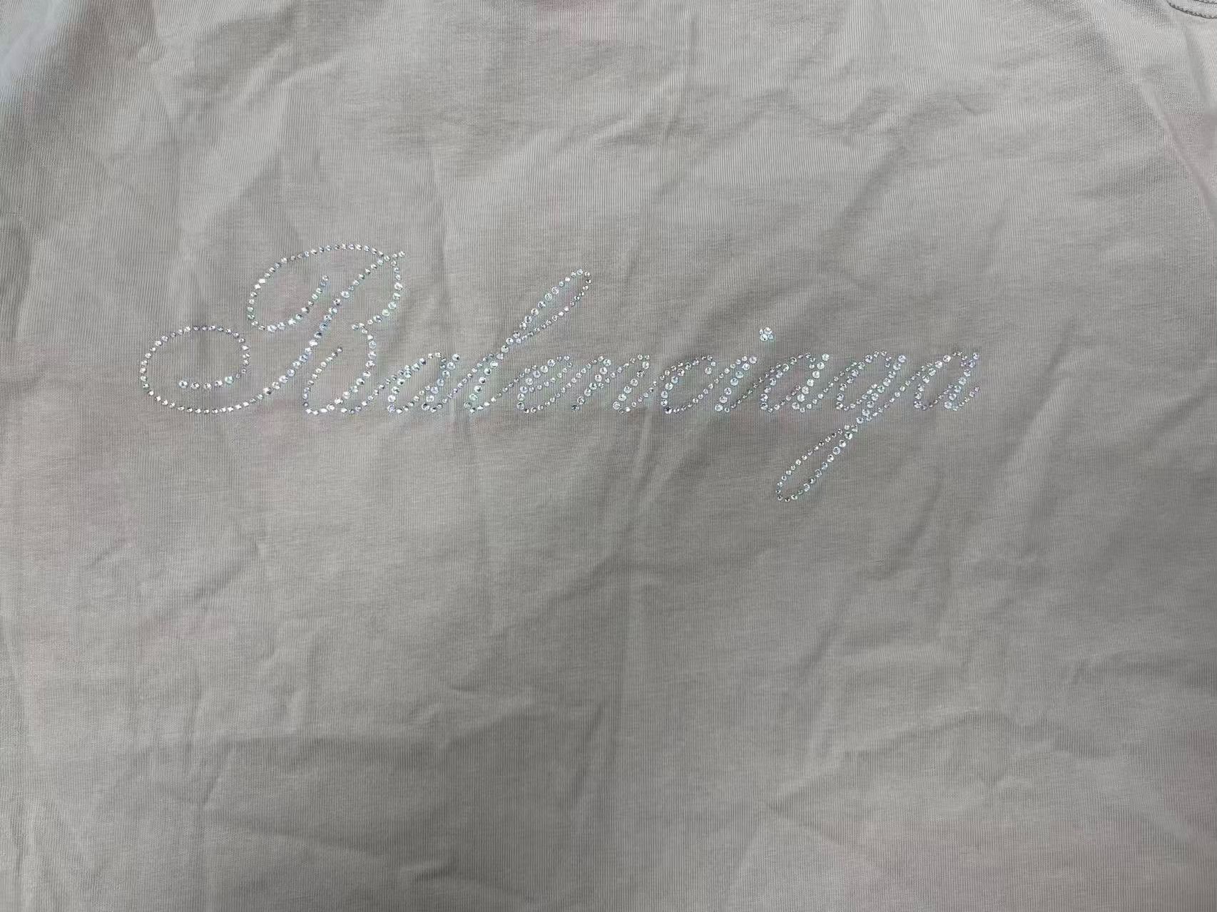 Balenciaga Balenciaga Rhinestone Logo T-Shirt XS Size XS / US 0-2 / IT 36-38 - 4 Thumbnail