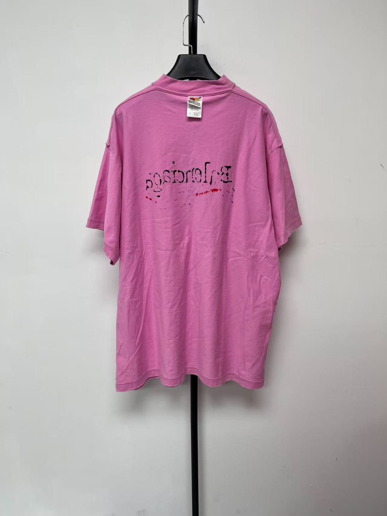 Balenciaga Balenciaga Pink Scribble Logo T-Shirt Size 1 Size S / US 4 / IT 40 - 3 Thumbnail