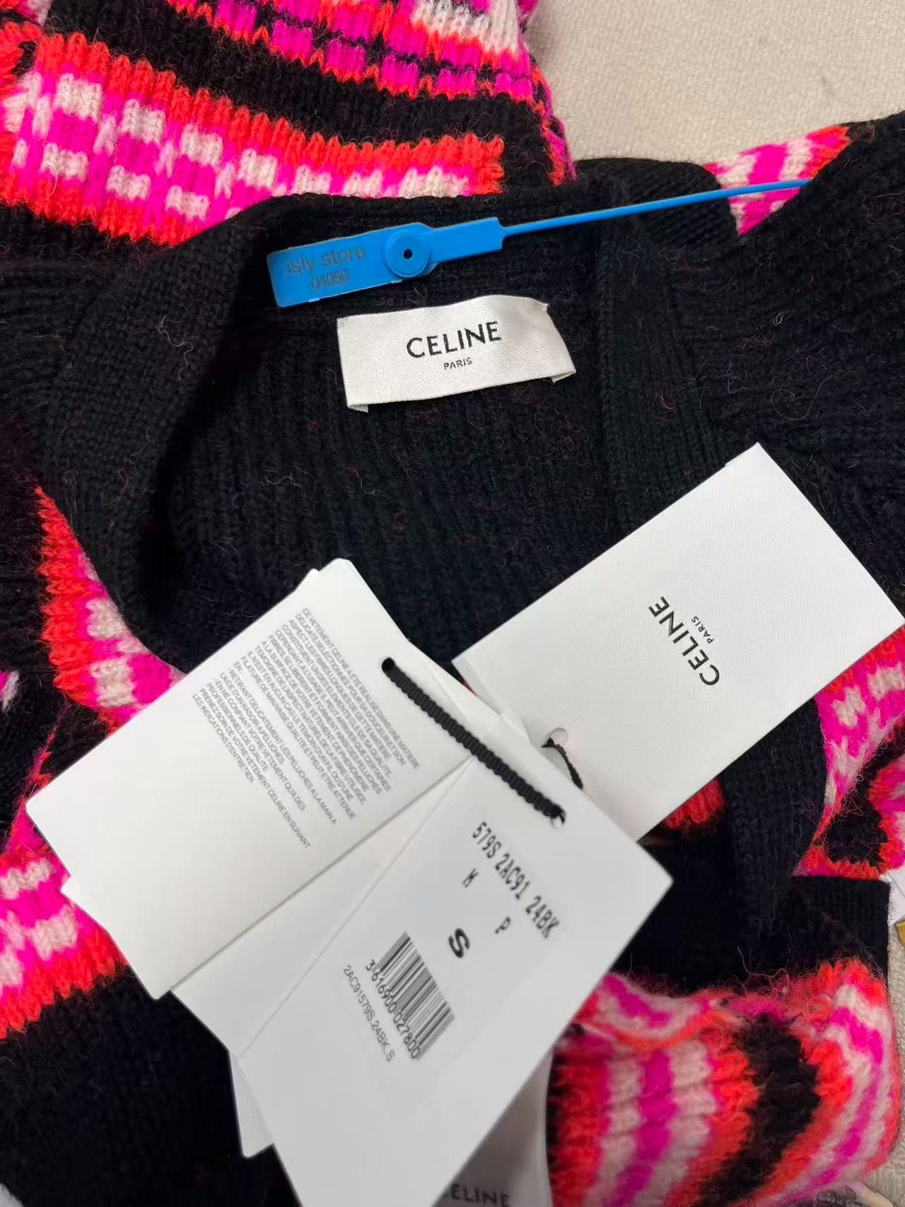 Celine CELINE Logo Jacquard Striped Wool Cardigan S Size US S / EU 44-46 / 1 - 4 Thumbnail