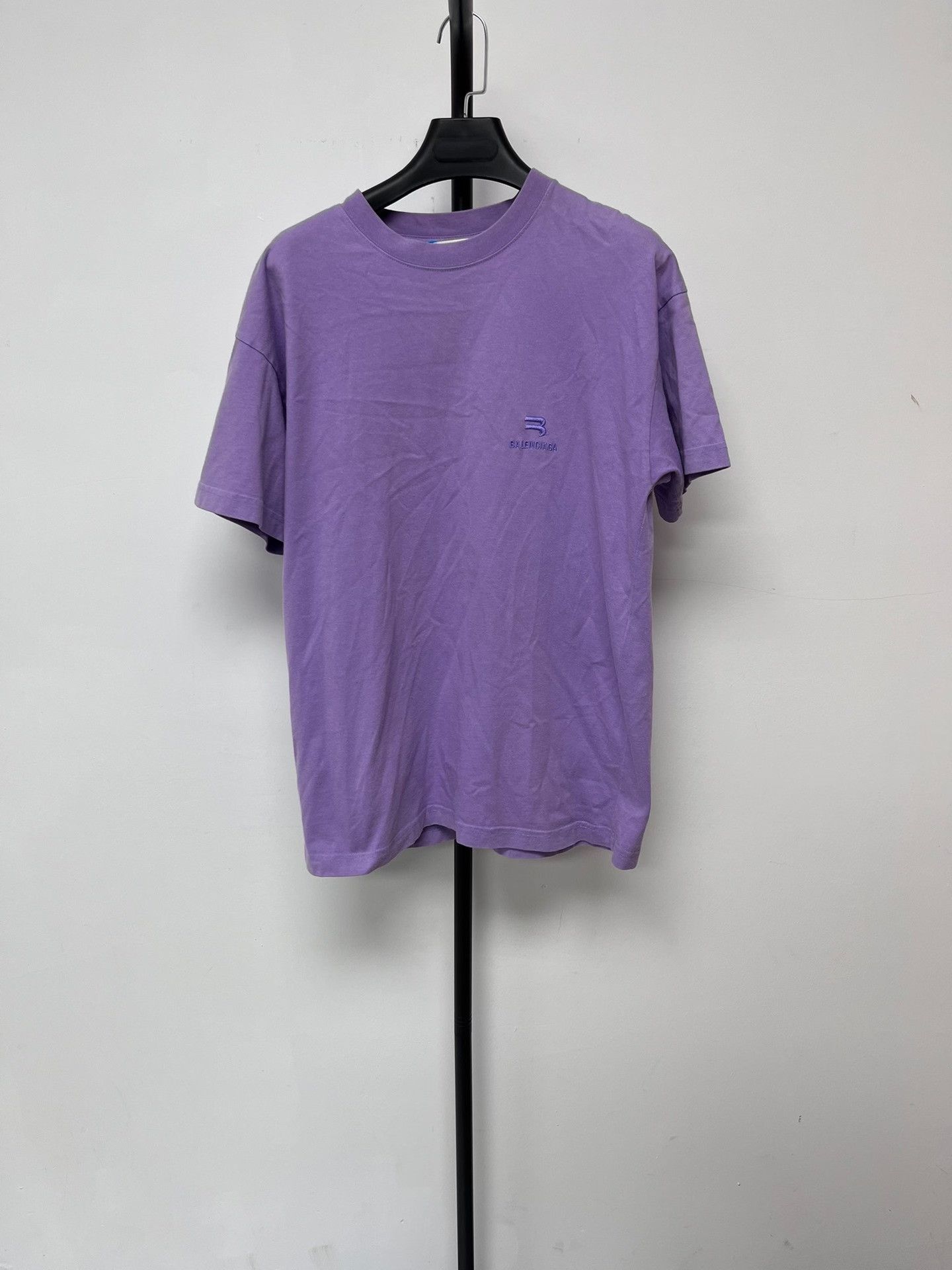 Balenciaga Balenciaga Embroidered Logo T-Shirt Purple S Size US S / EU 44-46 / 1 - 2 Thumbnail