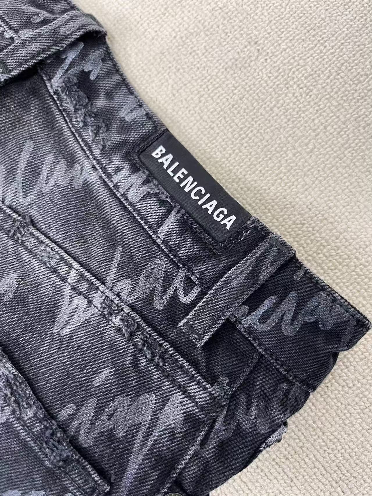Balenciaga Balenciaga Logo Script Print Denim Jeans Size 27 Size US 27 - 4 Thumbnail