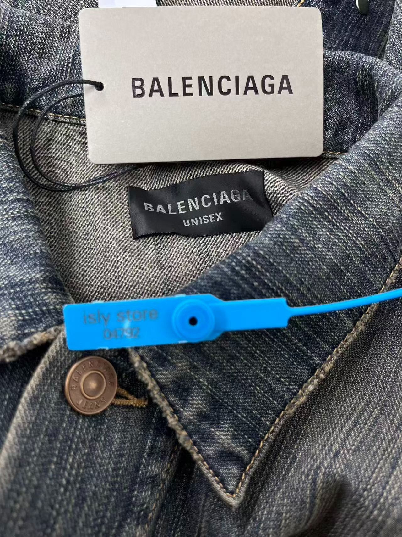 Balenciaga Balenciaga Logo Print Denim Jacket XS Size US XS / EU 42 / 0 - 5 Thumbnail