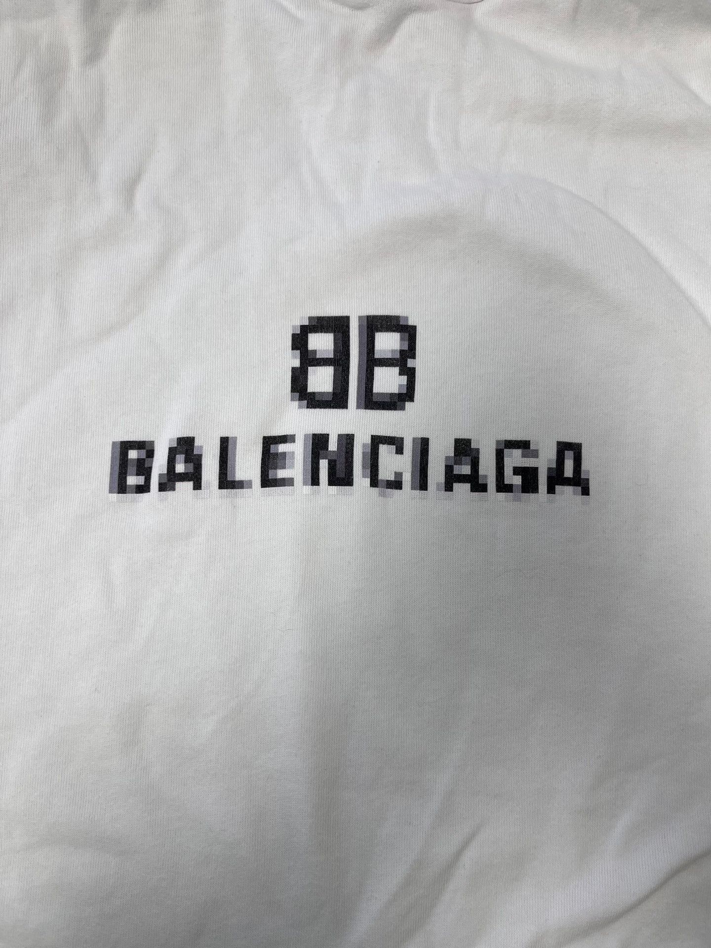 Balenciaga Balenciaga Pixel Logo Hoodie White M Size US M / EU 48-50 / 2 - 4 Thumbnail
