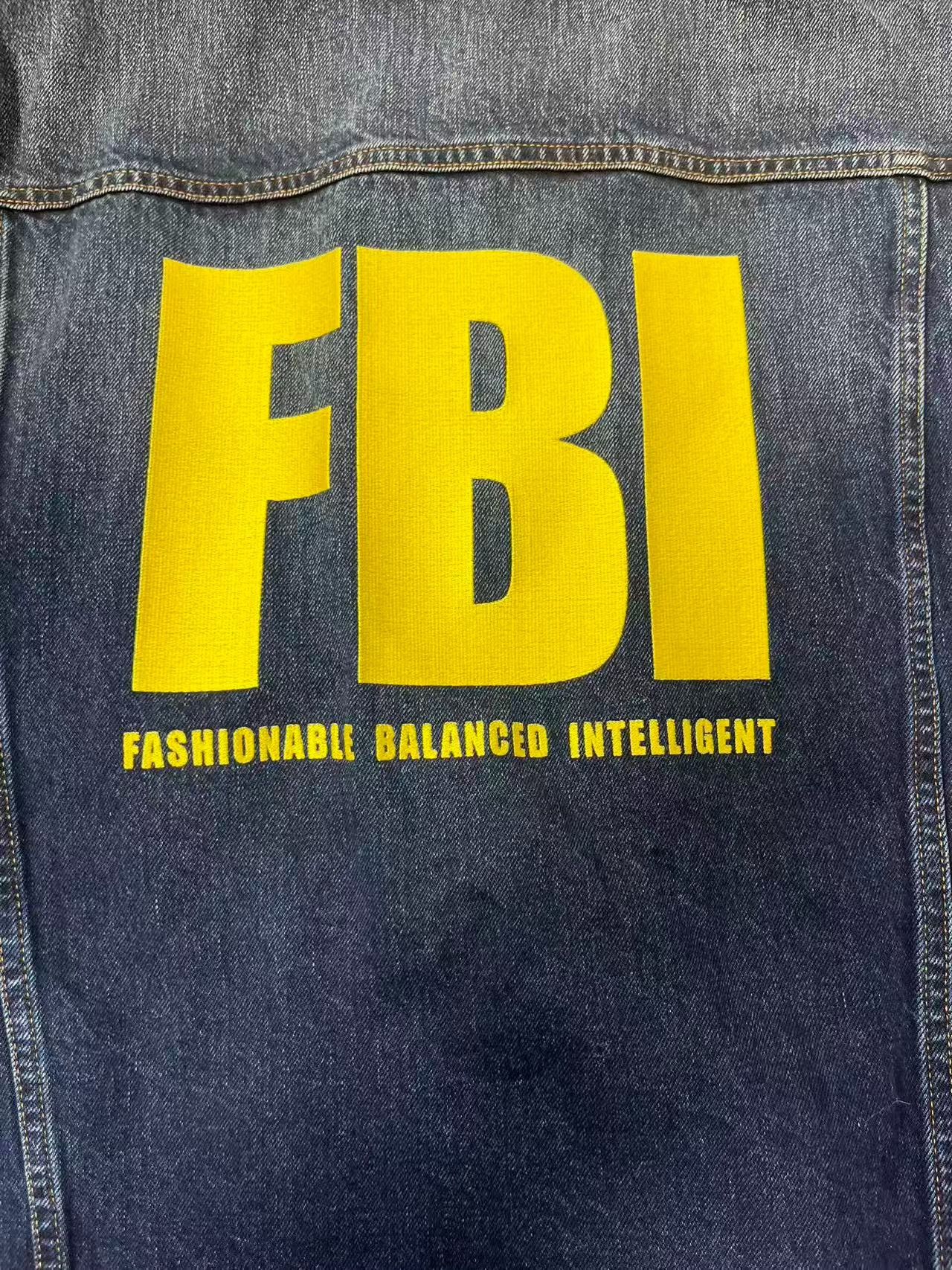 Balenciaga Balenciaga FBI Logo Denim Jacket Size 2 Size US M / EU 48-50 / 2 - 4 Thumbnail