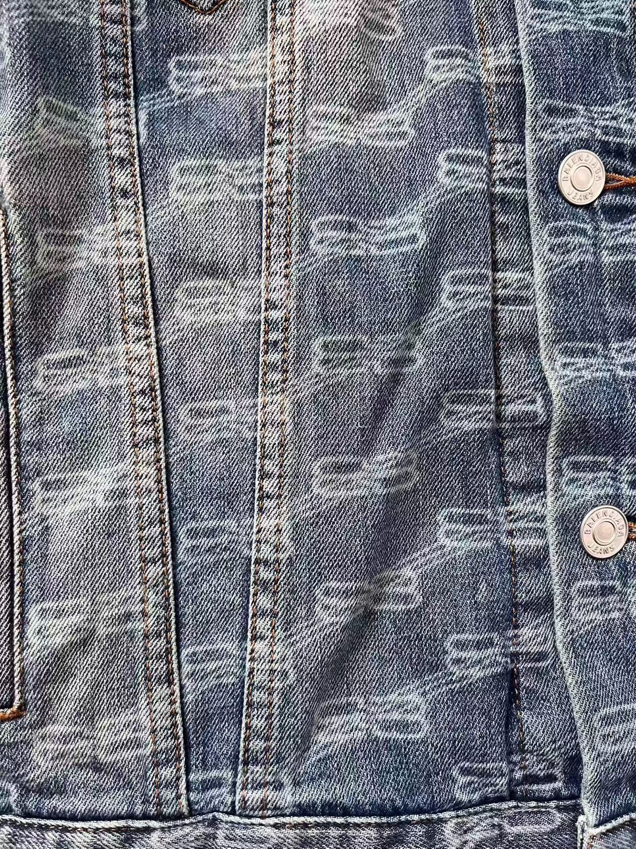 Balenciaga Balenciaga Monogram Print Denim Jacket XS Size US XS / EU 42 / 0 - 4 Thumbnail