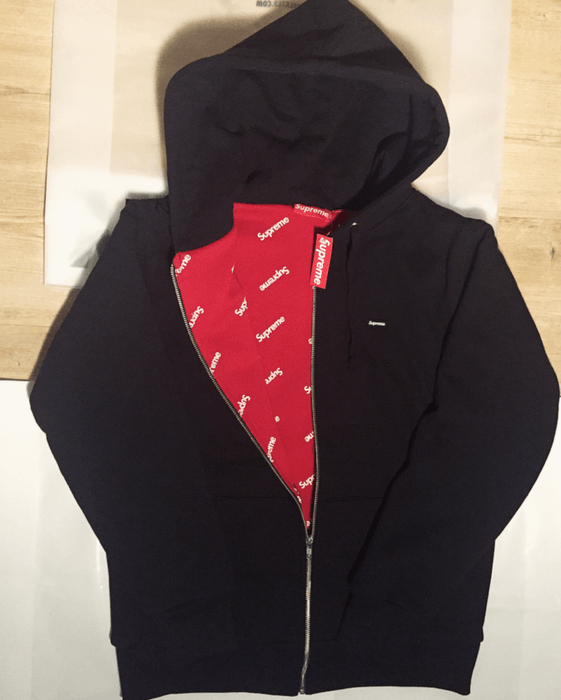 Supreme FW15 Small Box Logo Thermal Zip-Up Hoodie | Grailed