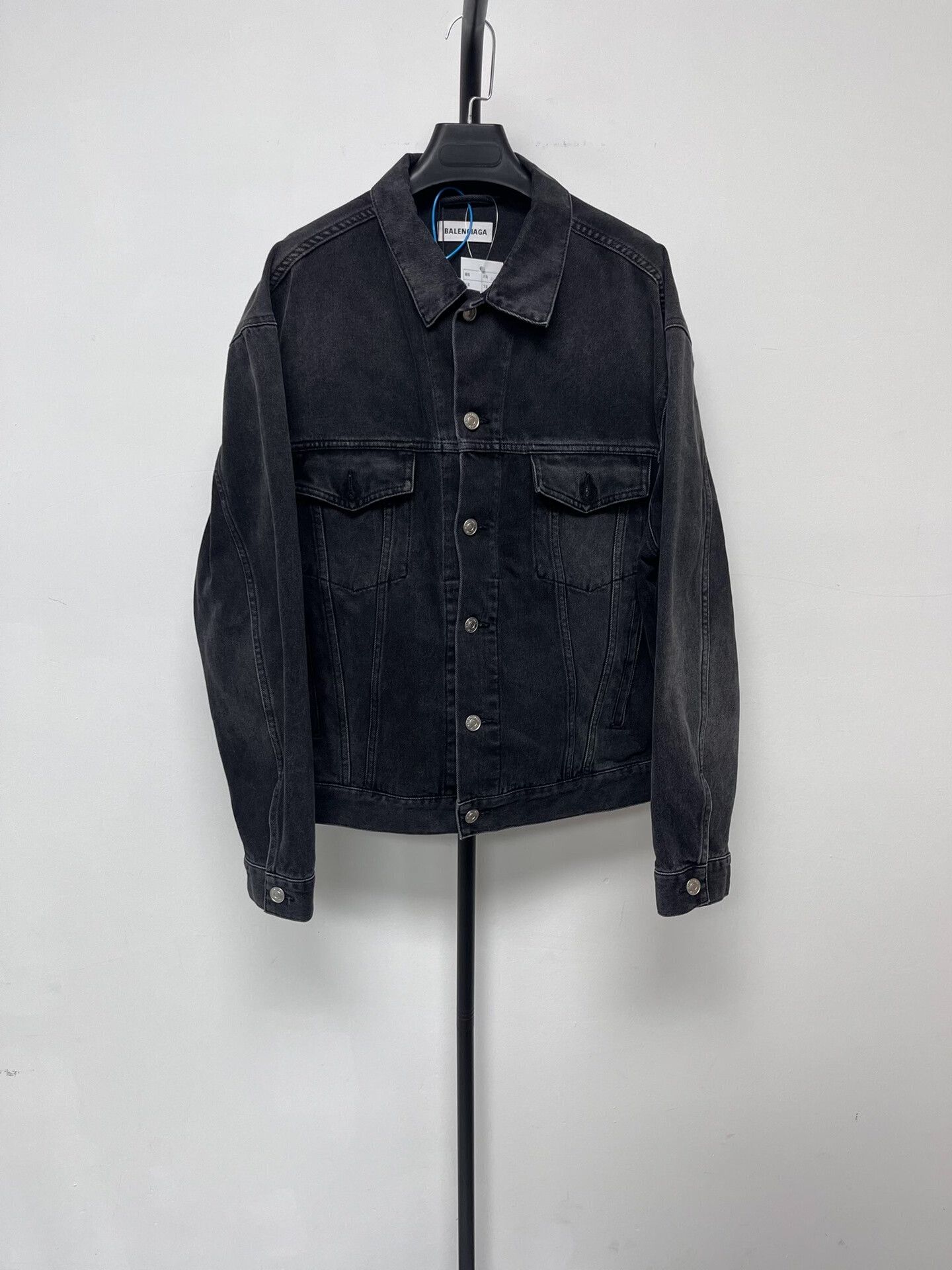 Balenciaga Balenciaga Crystal Logo Denim Jacket 34 Size XS / US 0-2 / IT 36-38 - 3 Thumbnail