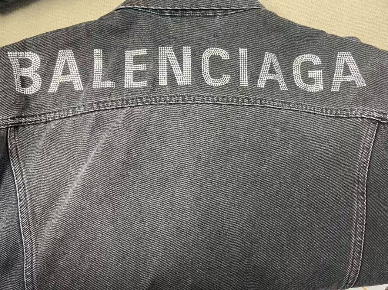 Balenciaga Balenciaga Crystal Logo Denim Jacket 34 Size XS / US 0-2 / IT 36-38 - 4 Thumbnail