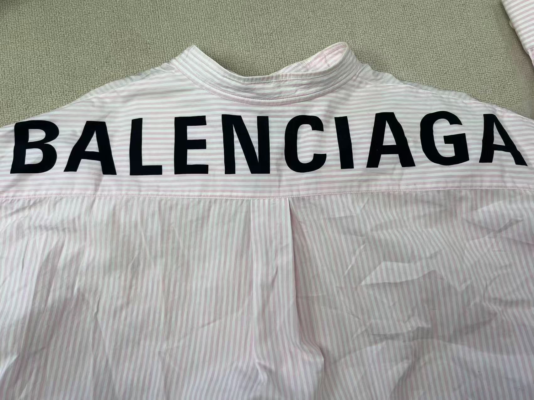 Balenciaga Balenciaga Back Logo Striped Swing Shirt 34 Size XS / US 0-2 / IT 36-38 - 4 Thumbnail