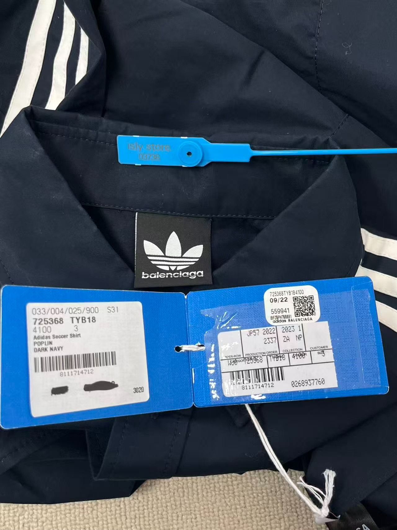 Balenciaga Balenciaga x Adidas Navy Soccer Shirt Size 3 Size US L / EU 52-54 / 3 - 6 Thumbnail