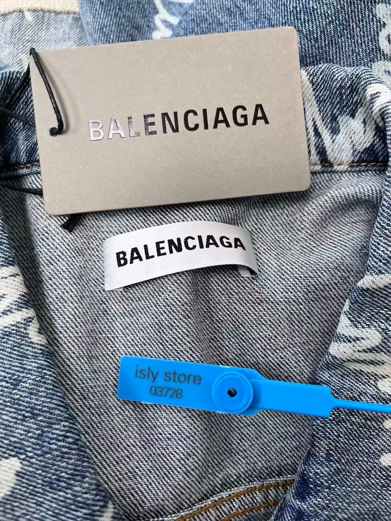 Balenciaga Balenciaga Logo Print Denim Jacket 40 Size M / US 6-8 / IT 42-44 - 5 Thumbnail