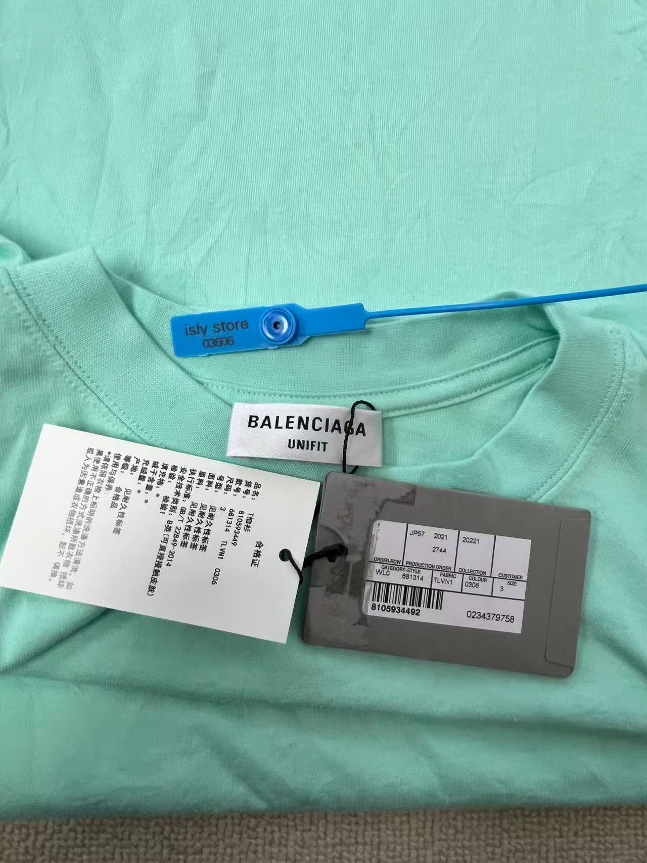 Balenciaga Balenciaga Mint Logo Short Sleeve T-Shirt Size 3 Size US L / EU 52-54 / 3 - 6 Thumbnail