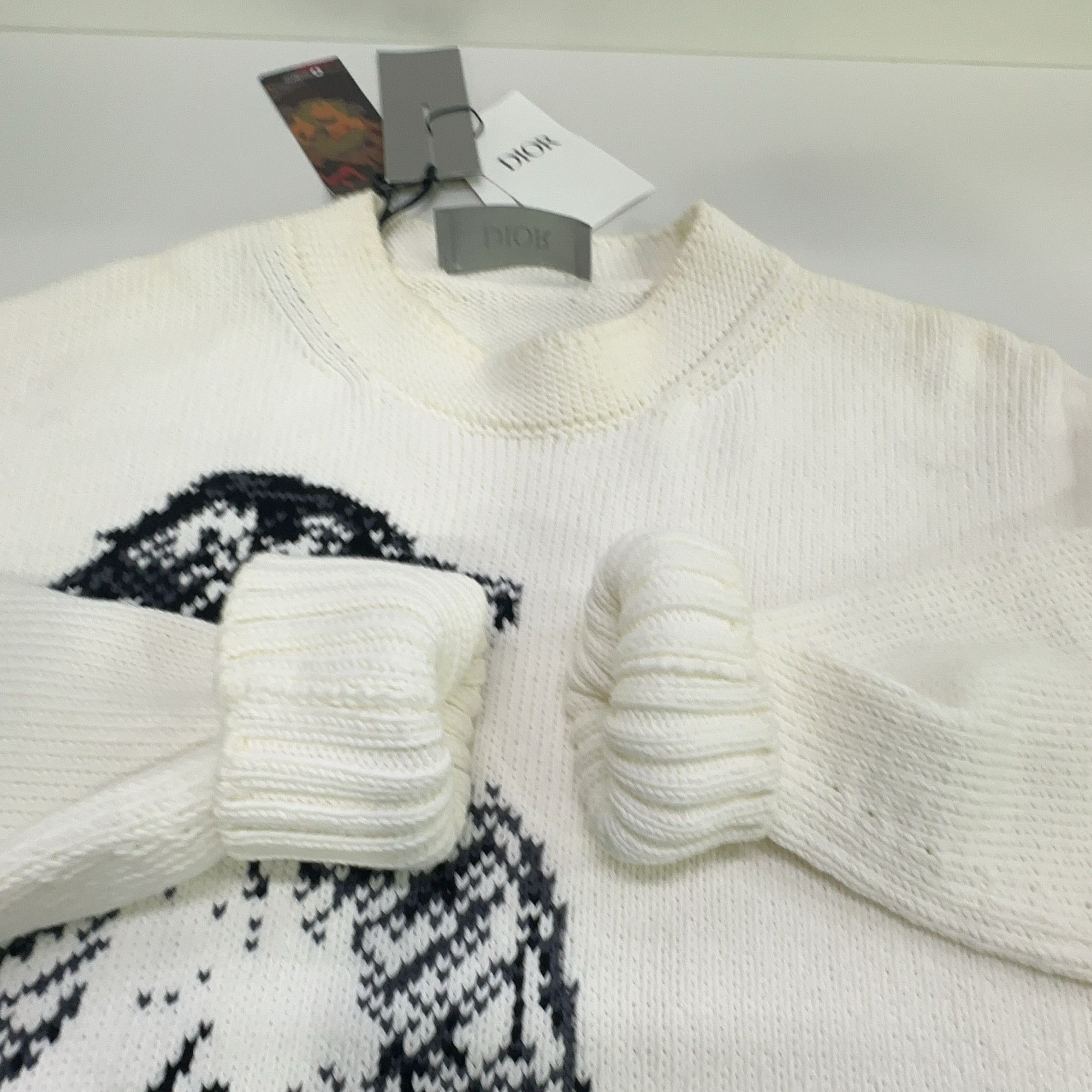 Dior Dior SS23 Jacquard Dog Graphic Cotton Sweater S Size US S / EU 44-46 / 1 - 11 Thumbnail