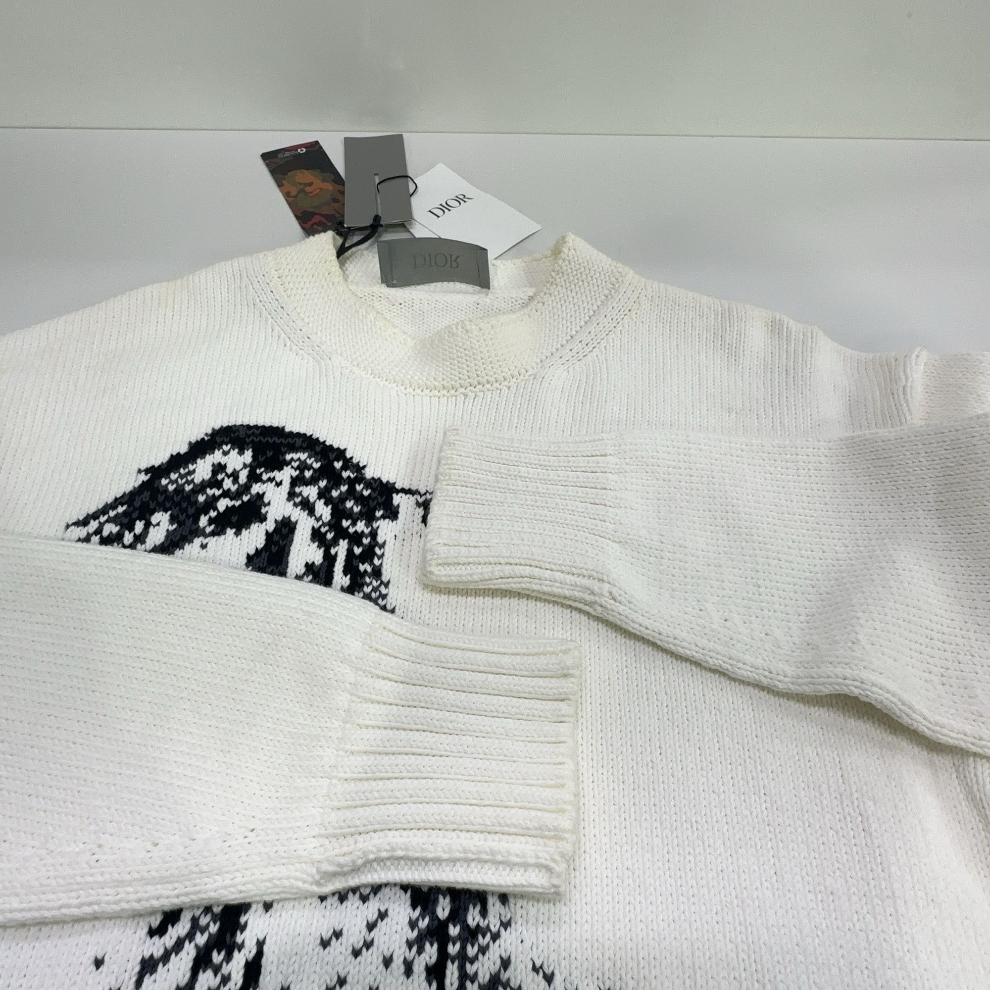 Dior Dior SS23 Jacquard Dog Graphic Cotton Sweater S Size US S / EU 44-46 / 1 - 12 Thumbnail